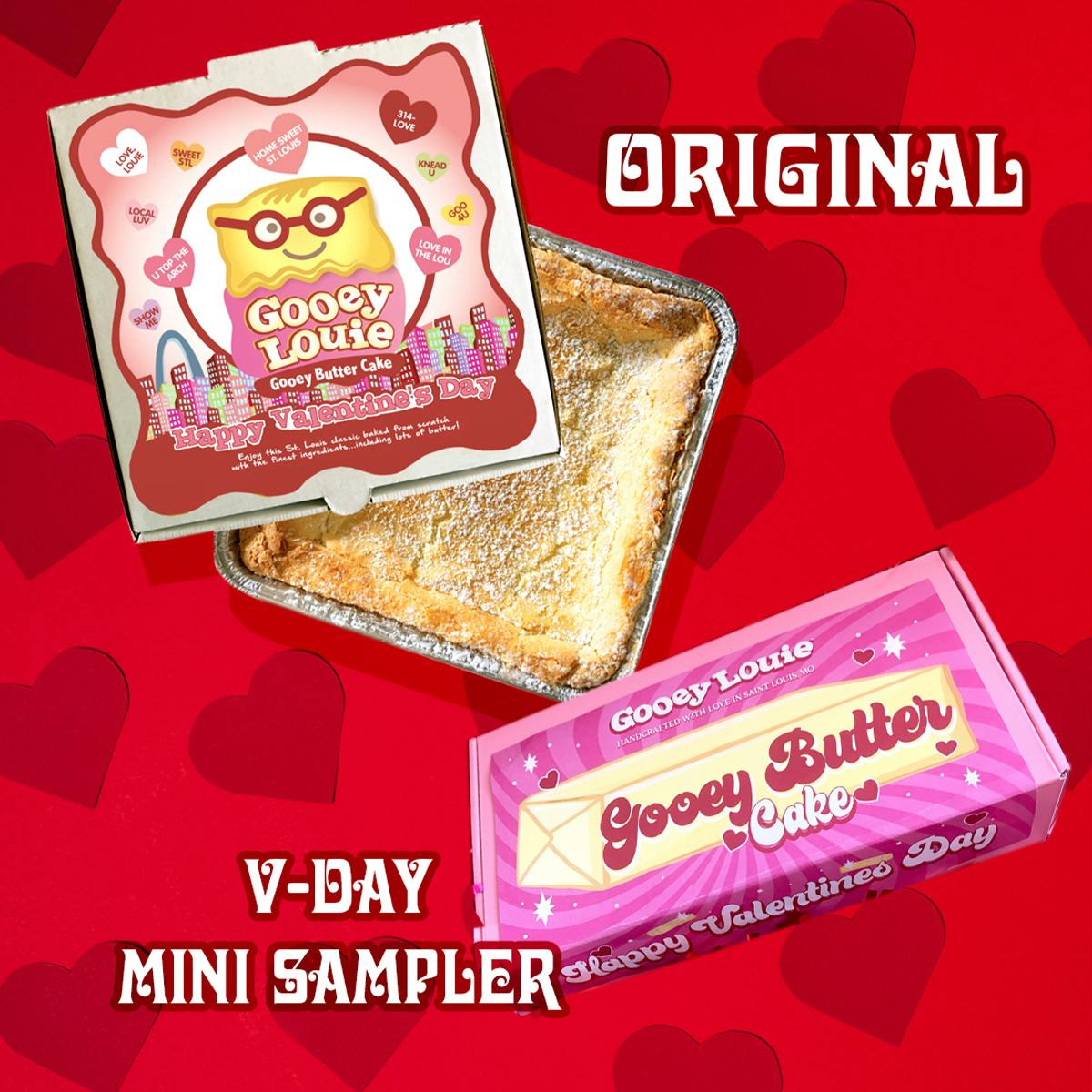 Valentine's Gooey Butter Cake + Mini Cake Sampler by Gooey Louie®