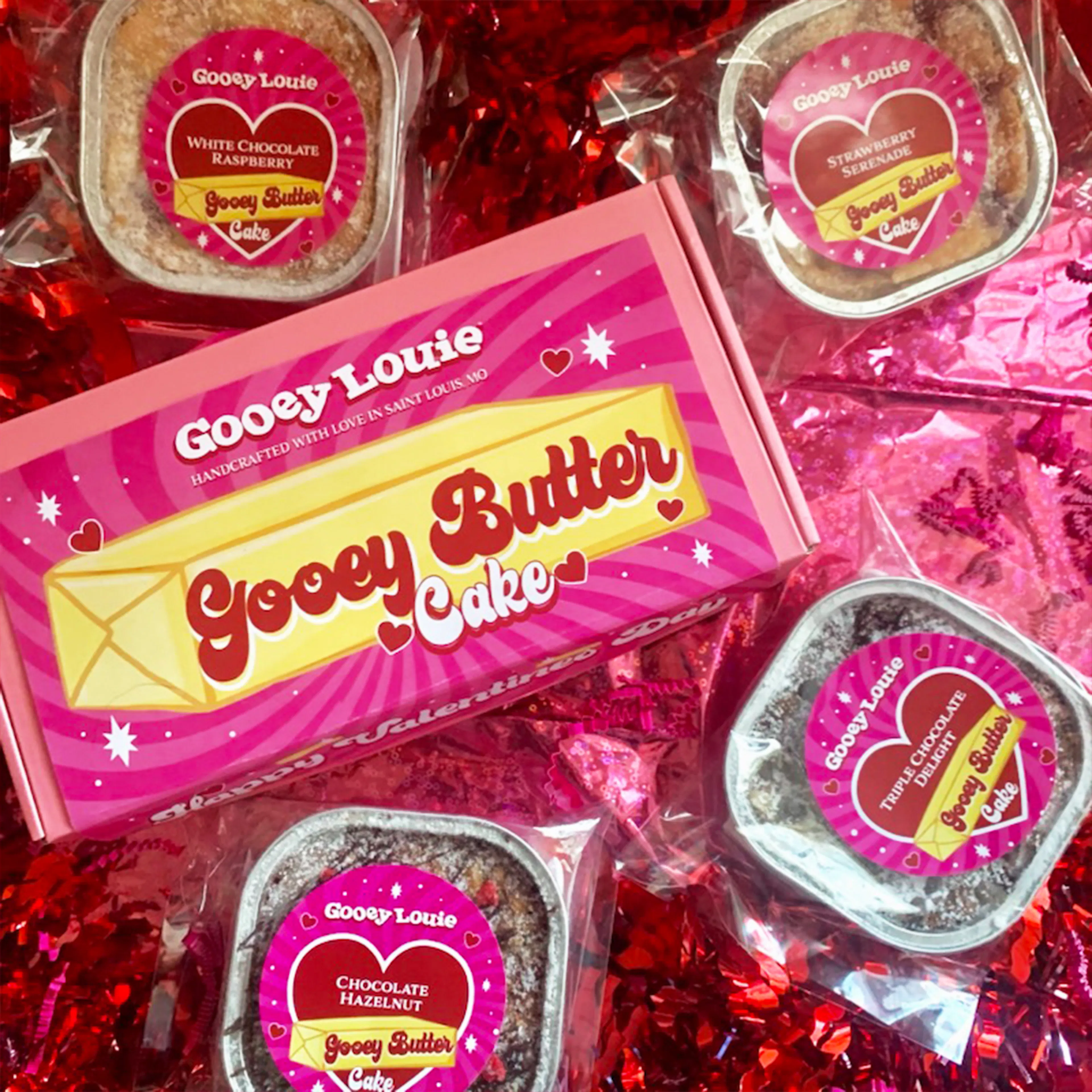 Valentine's Mini Gooey Butter Cake Sampler - 4 Pack by Gooey Louie®