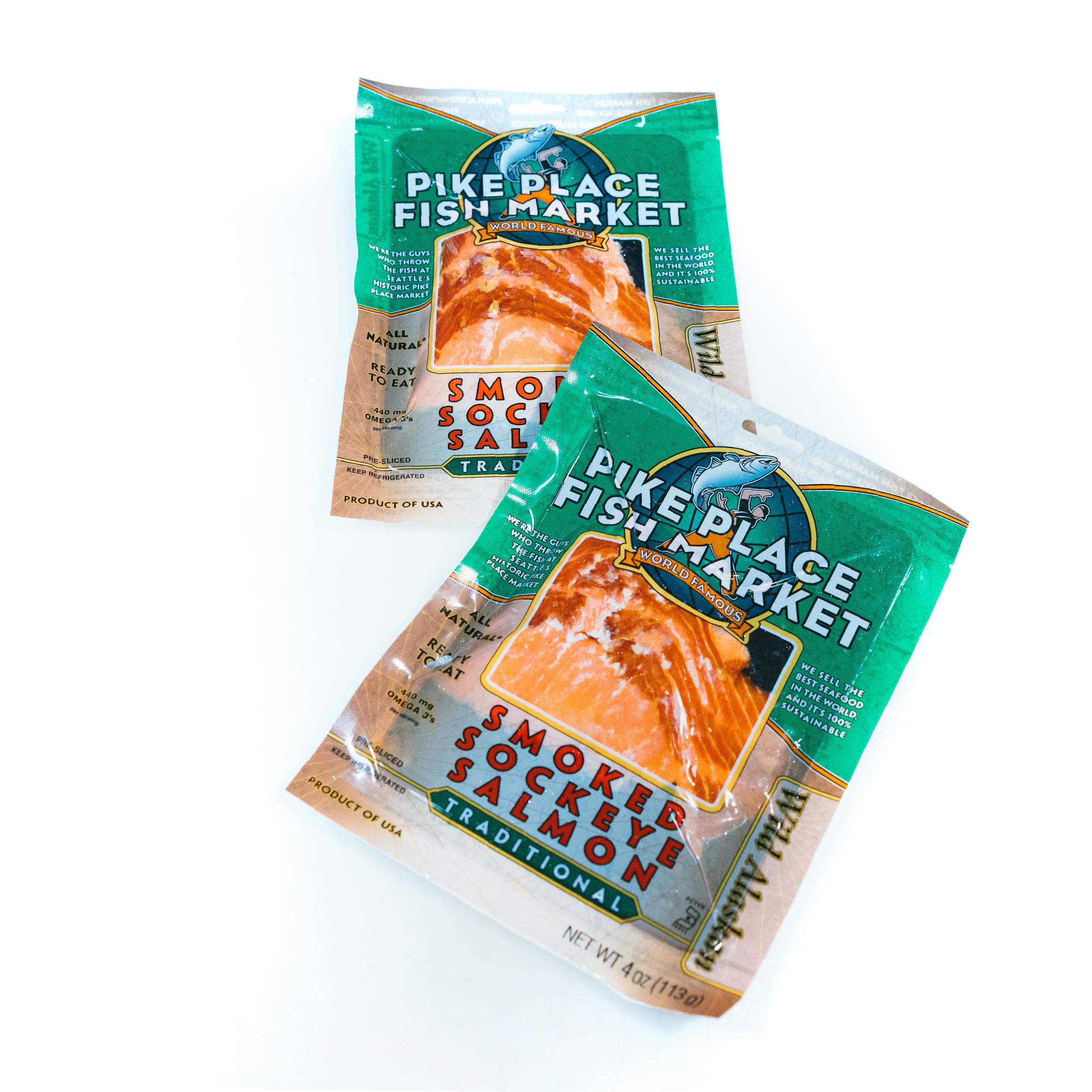 Smoked Sockeye Salmon, Traditional, Sliced, Wild, 4 oz by Pike Place Fish Market - Alternate image 1