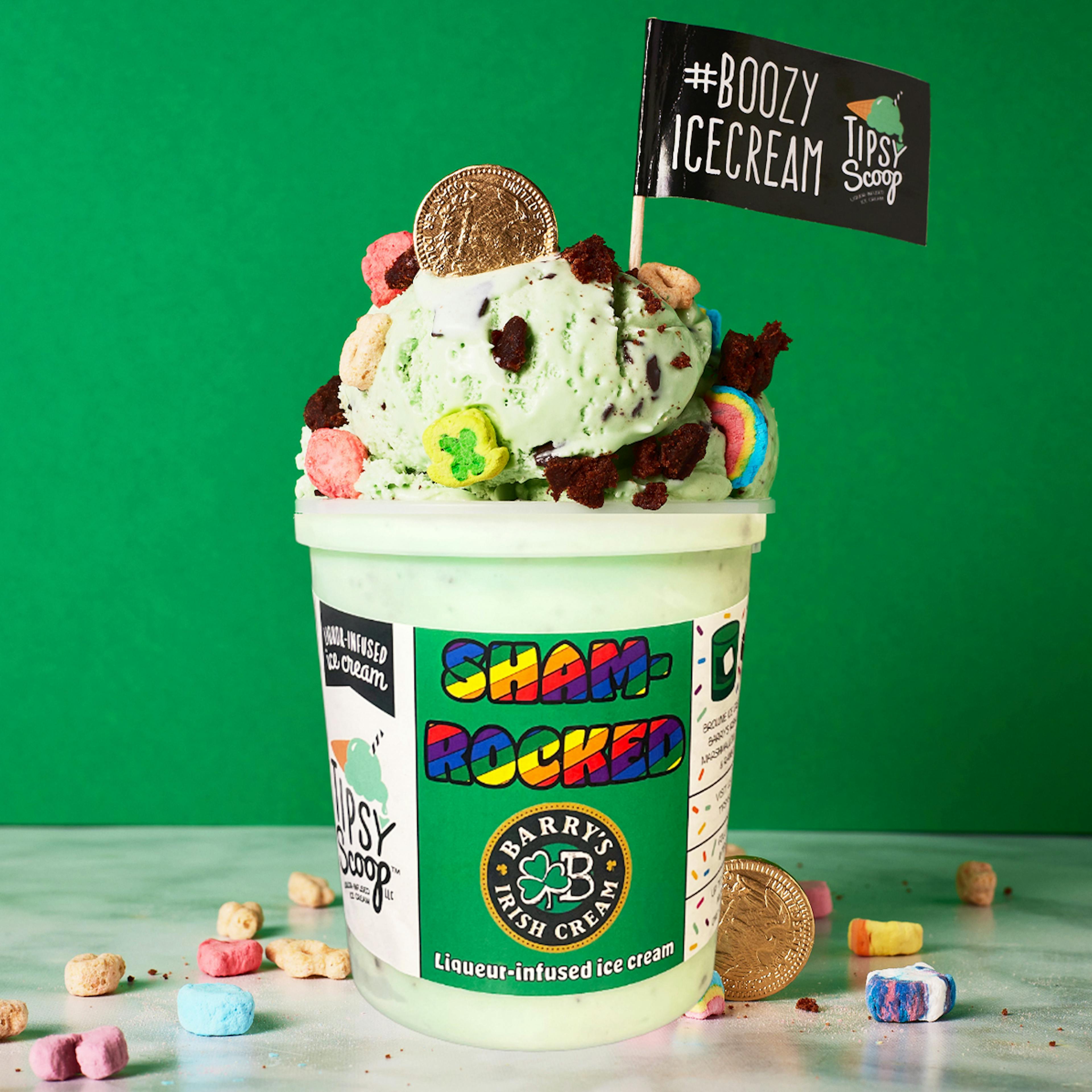 Sham-Rocked Boozy Ice Cream - 4 Pints by Tipsy Scoop Boozy Ice Cream