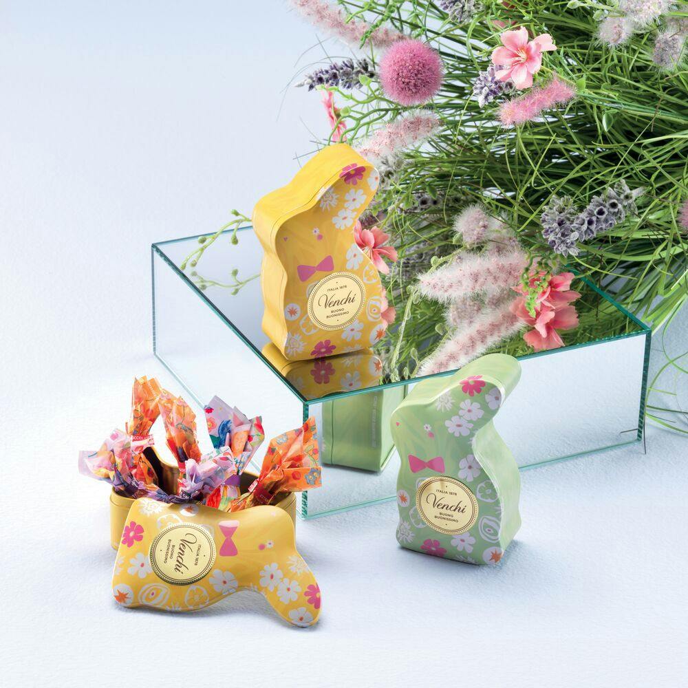 Easter Flower & Bunny Chocolate Egg Gift Tins by Venchi - Alternate image 1