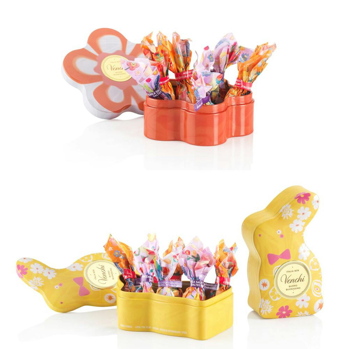 Easter Flower & Bunny Chocolate Egg Gift Tins by Venchi