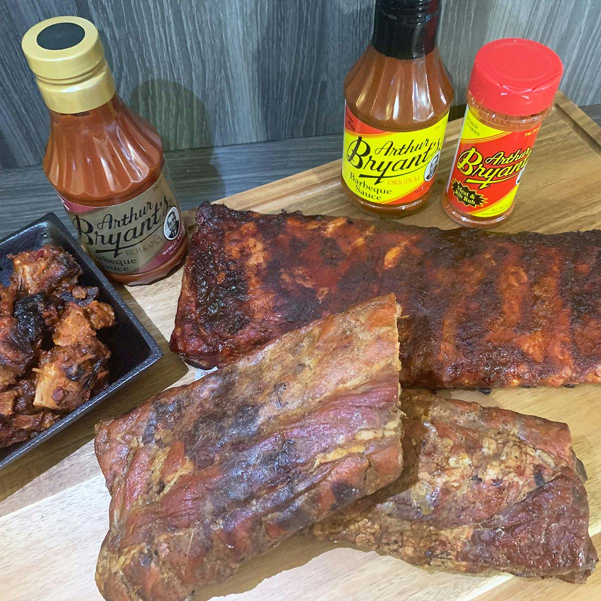 Ribs + Pulled Pork + BBQ Sauce Combo by Arthur Bryant's Barbeque - Alternate image 1