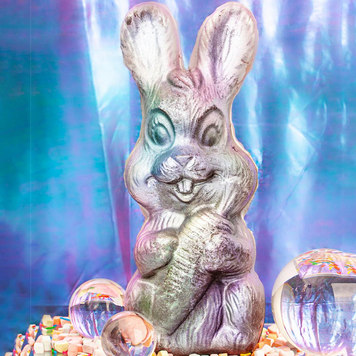 Exploding Rainbow Chocolate Easter Bunny by Compartés Chocolates