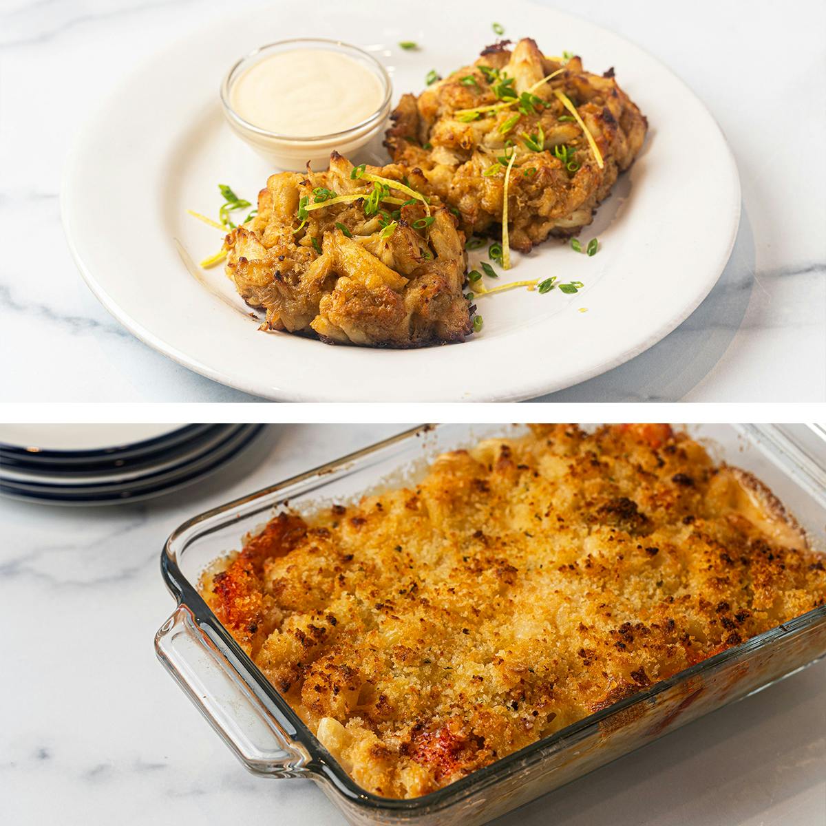 Signature Crab Cakes + Lobster Mac & Cheese for 4 by Legal Sea Foods