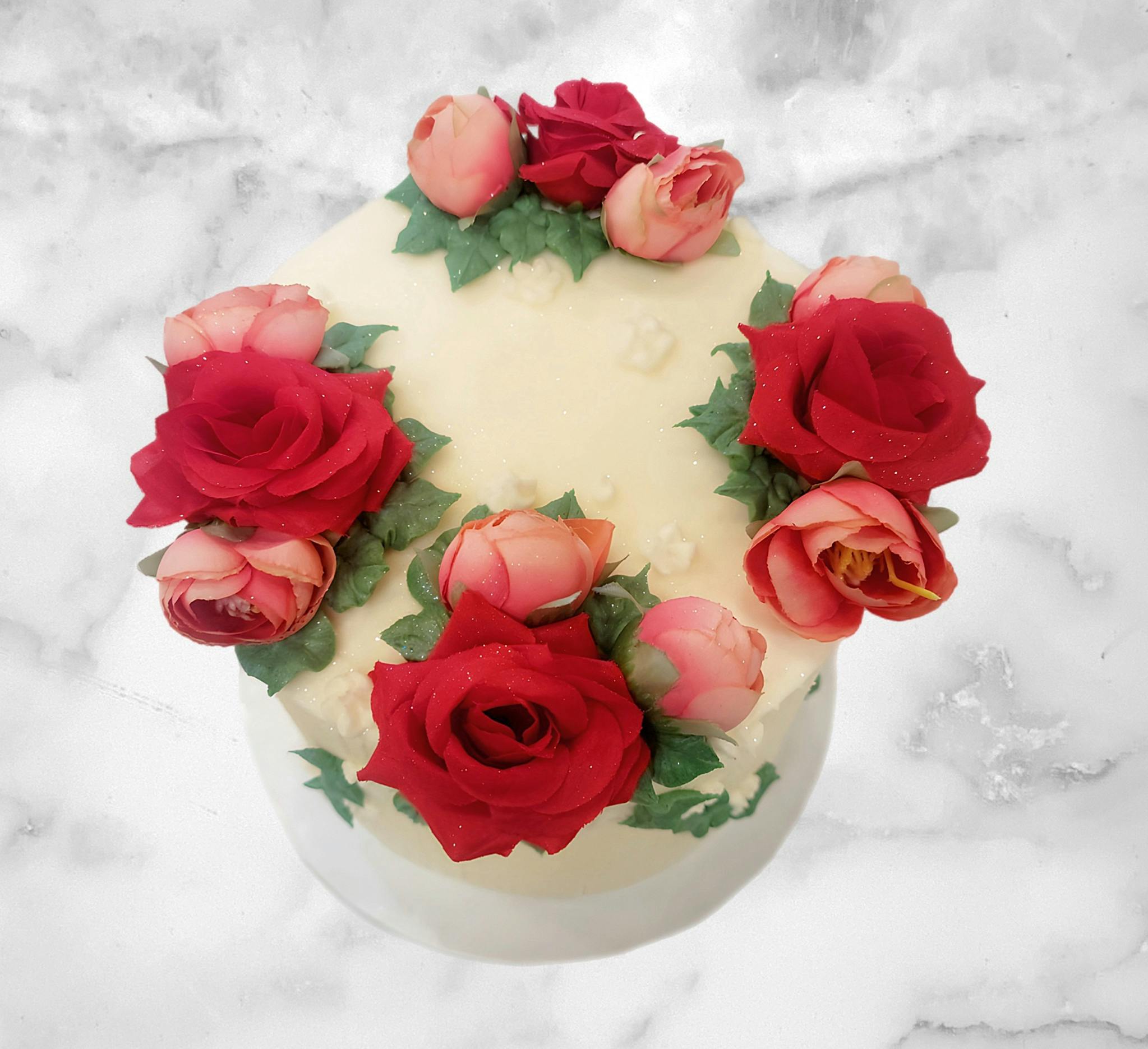 Mother's Day Red Velvet Roses Cake by Misha's Cupcakes