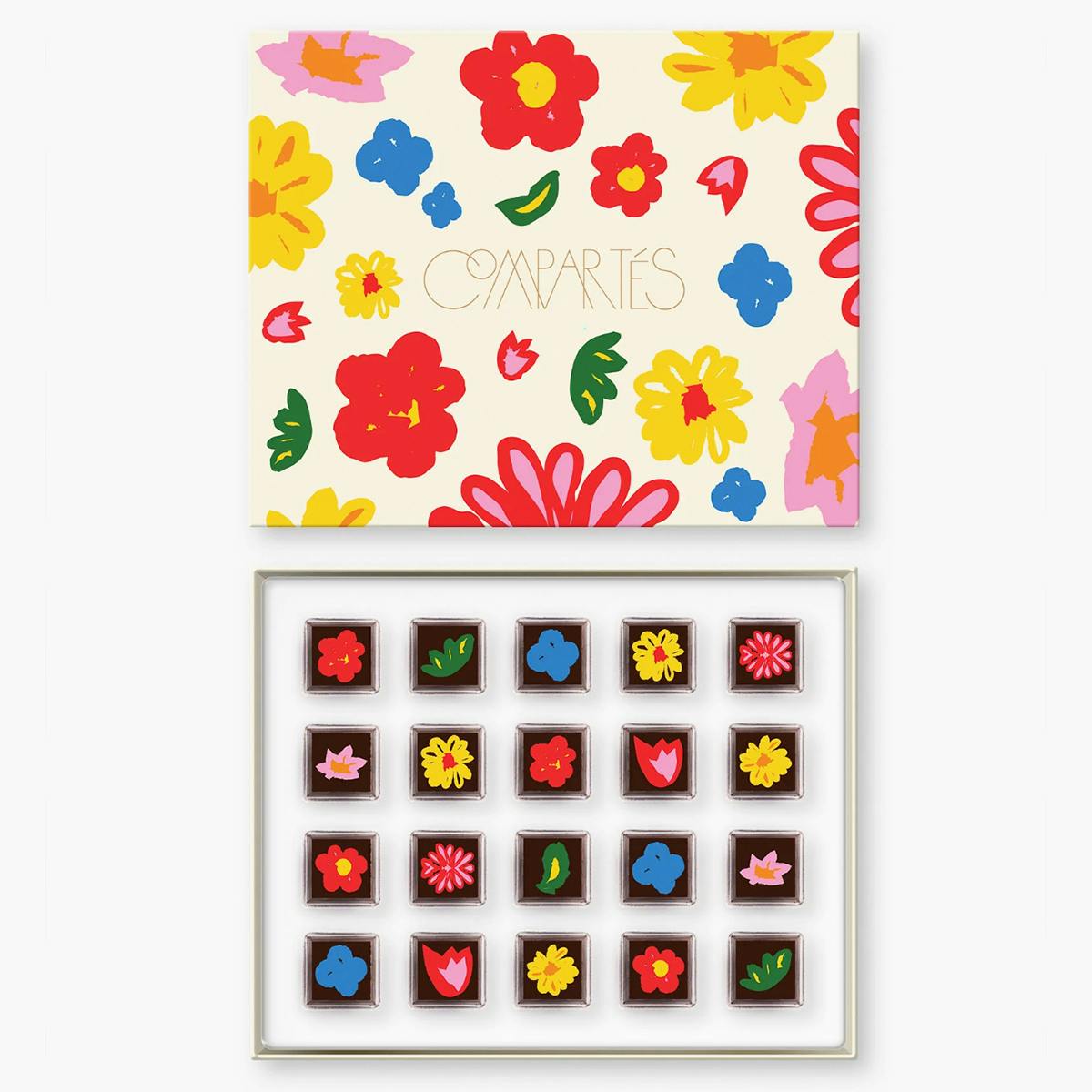 Mother's Day Floral Chocolate Truffles Gift Box by Compartés Chocolates