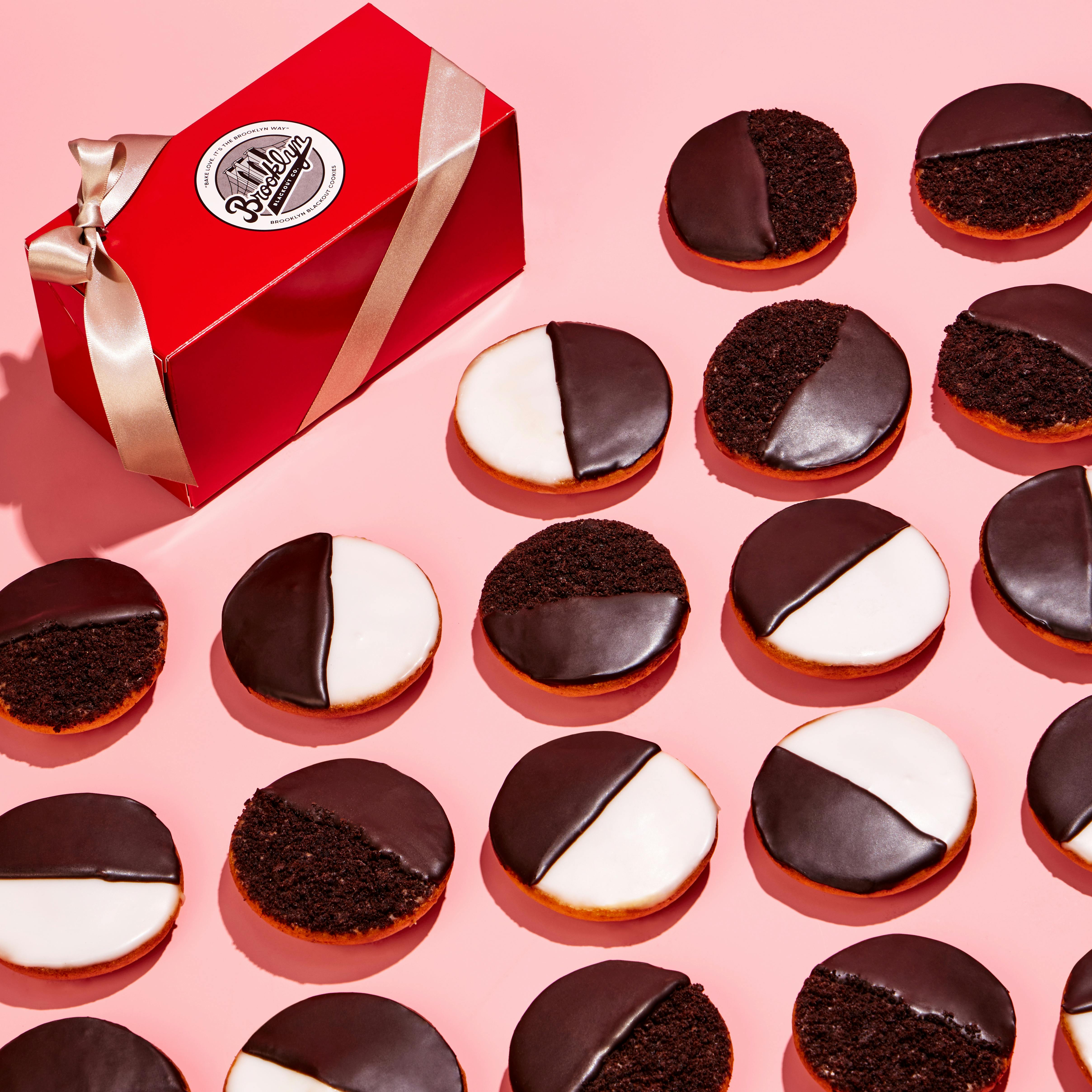 Mini "Black & Black" Cookies + Black & White Cookies - 12 Pack by Brooklyn Blackout Company