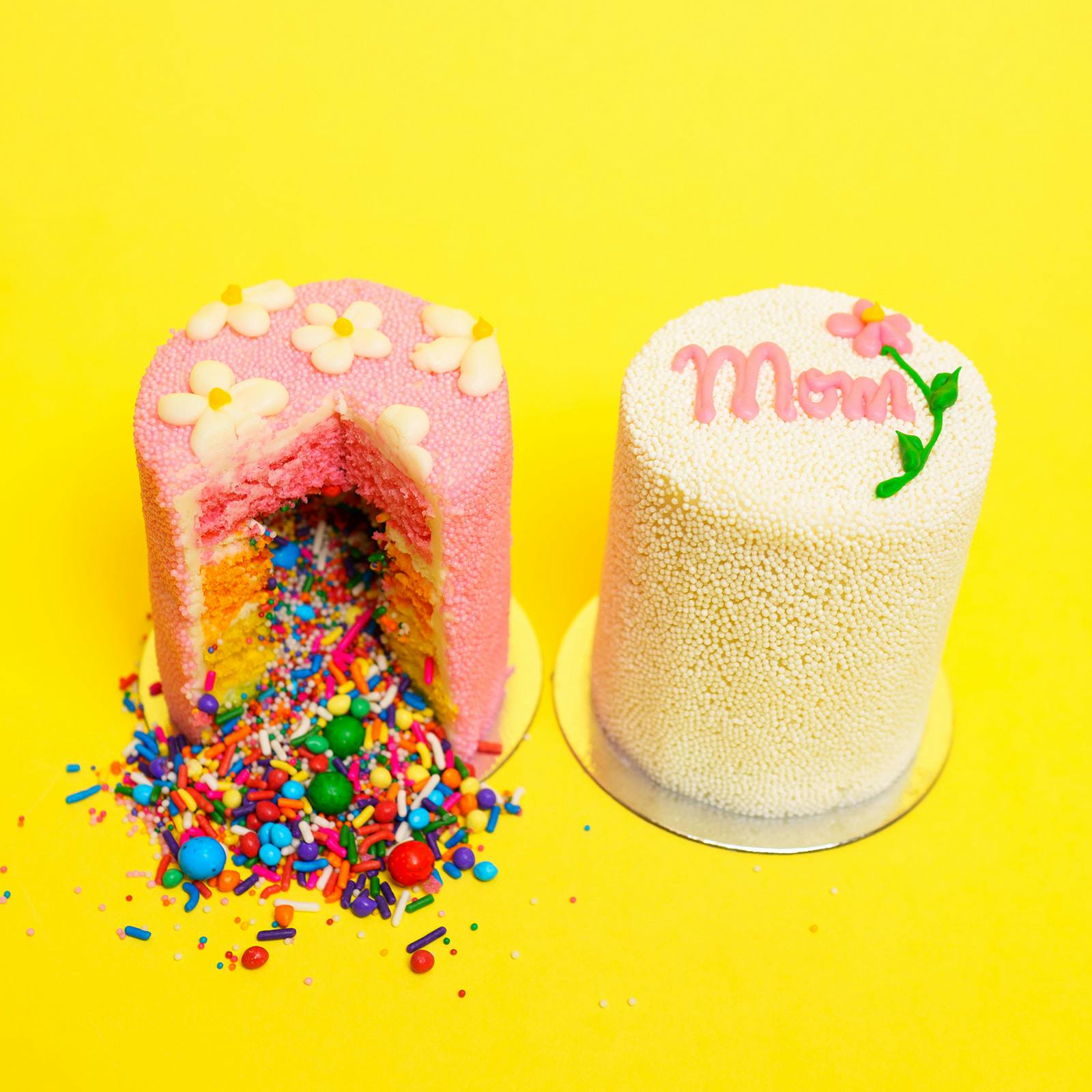 Mother's Day Vanilla Rainbow Mini Explosion® Cakes - 2 Pack by Flour Shop