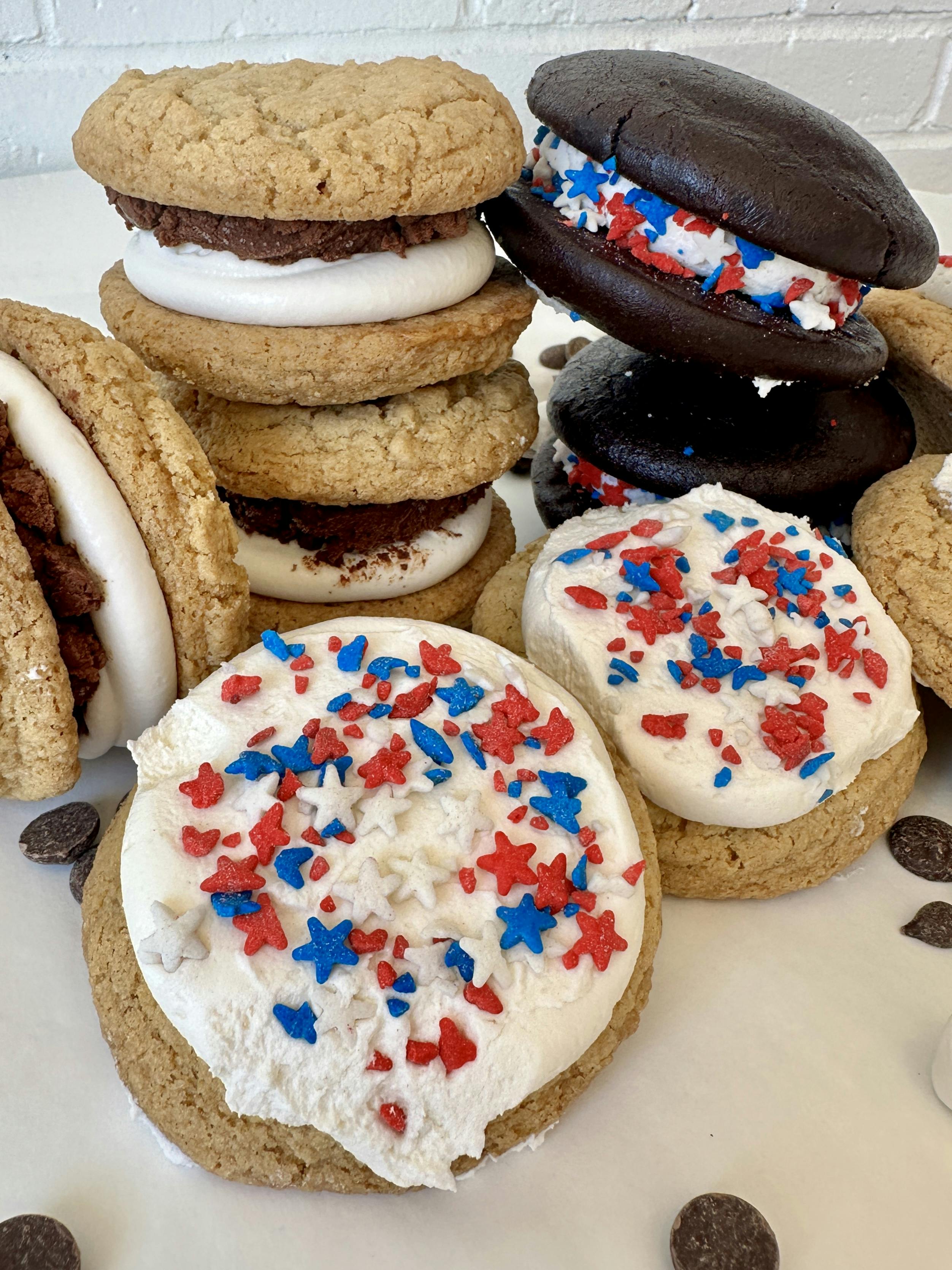 Star Spangled Gluten Free Whoopie Pies + Cookies Sampler - 12 Pack by Ocean House Bakery