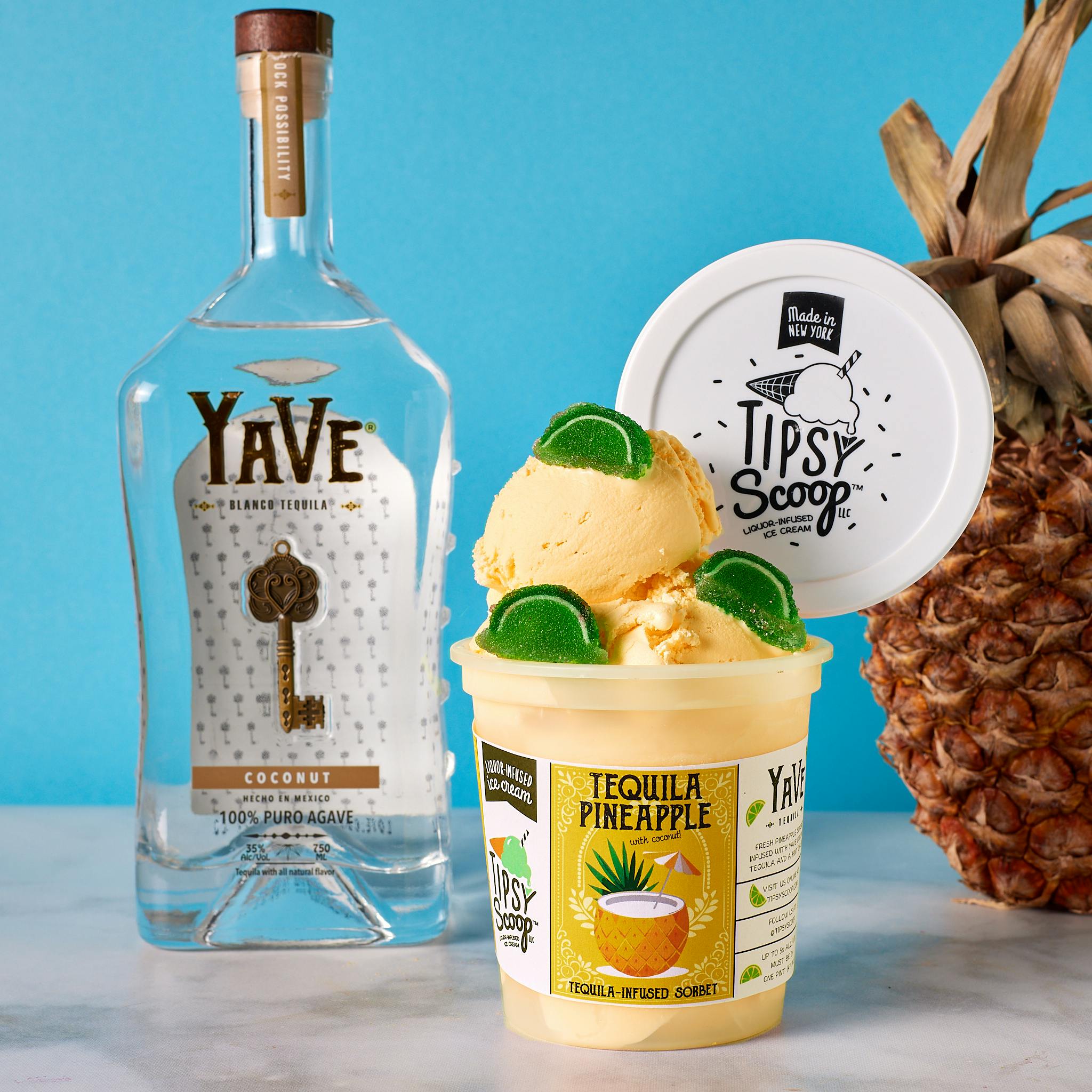 Coconut Tequila Pineapple Boozy Sorbet - 4 Pints by Tipsy Scoop Boozy Ice Cream - Alternate image 3