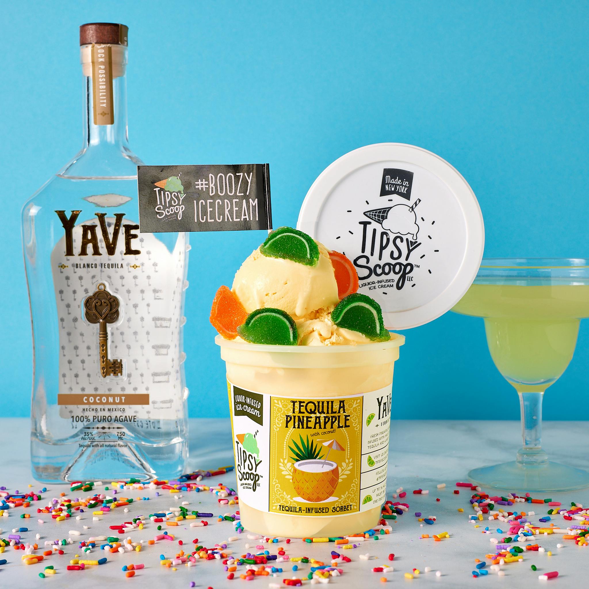 Coconut Tequila Pineapple Boozy Sorbet - 4 Pints by Tipsy Scoop Boozy Ice Cream - Alternate image 1