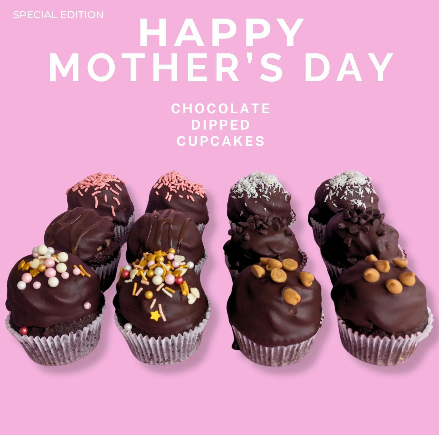 Mother's Day Callebaut Chocolate Cupcakes - 12 Pack by Brooklyn Cupcake - Alternate image 1