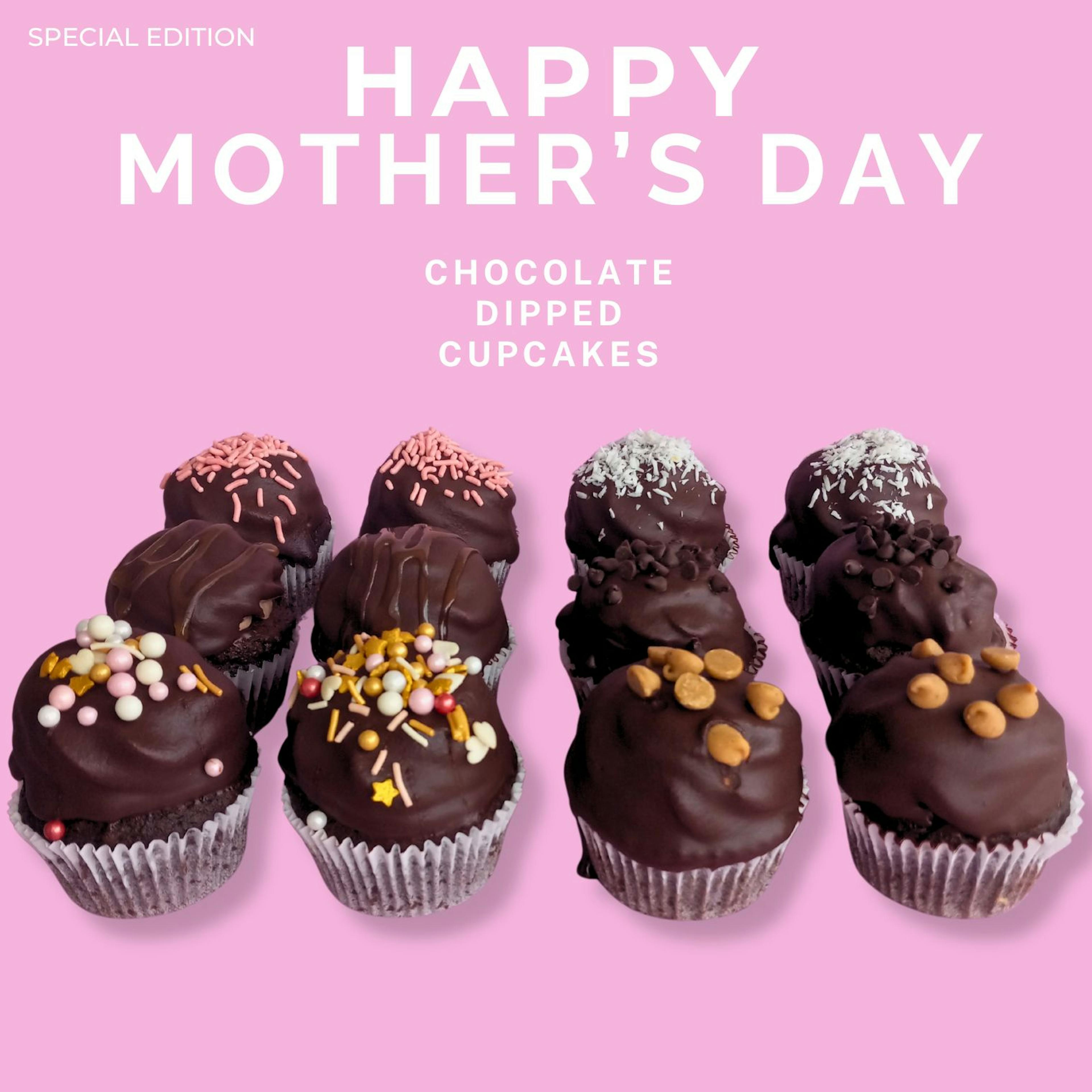 Mother's Day Callebaut Chocolate Cupcakes - 12 Pack by Brooklyn Cupcake - Alternate image 1