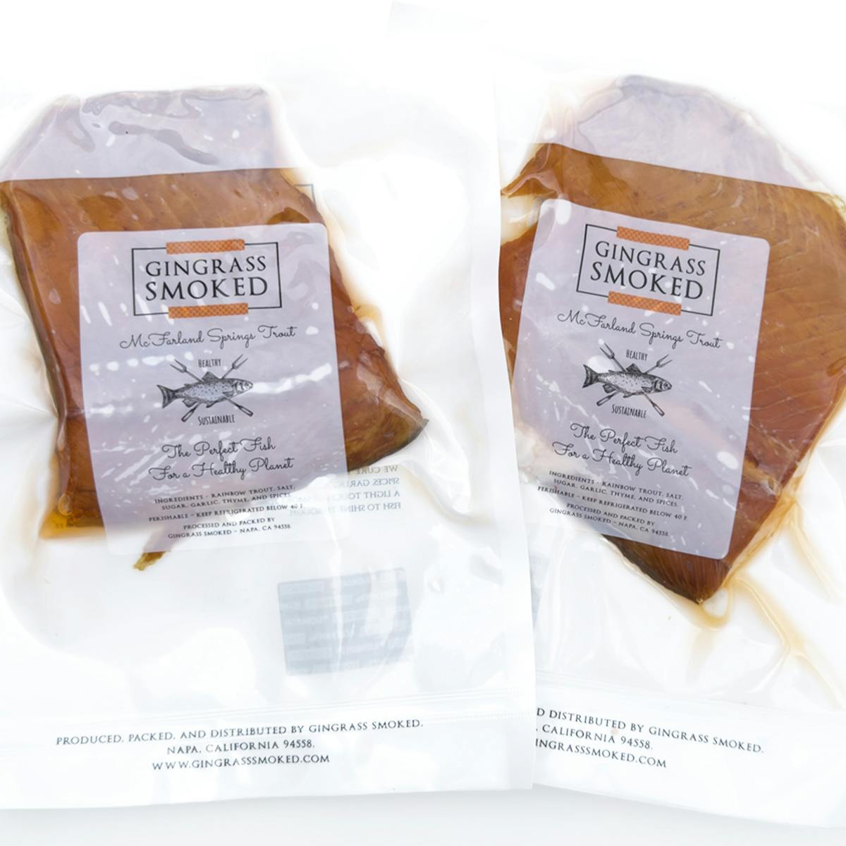 Hot-Smoked McFarland Springs Trout - 3 Pack by Gingrass Smoked - Alternate image 3