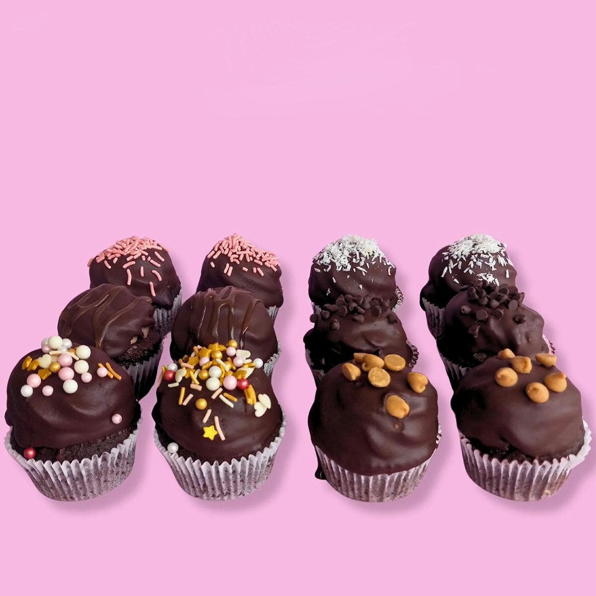 Mother's Day Callebaut Chocolate Cupcakes - 12 Pack by Brooklyn Cupcake