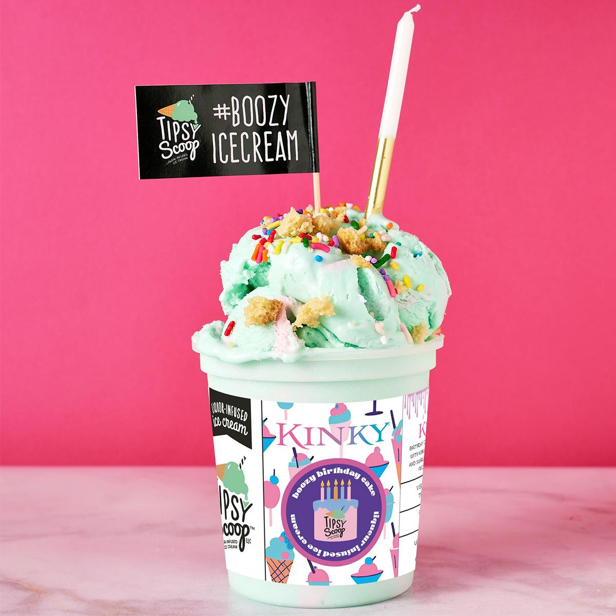 Boozy Kinky Birthday Cake Ice Cream - 4 Pints by Tipsy Scoop Boozy Ice Cream - Alternate image 1