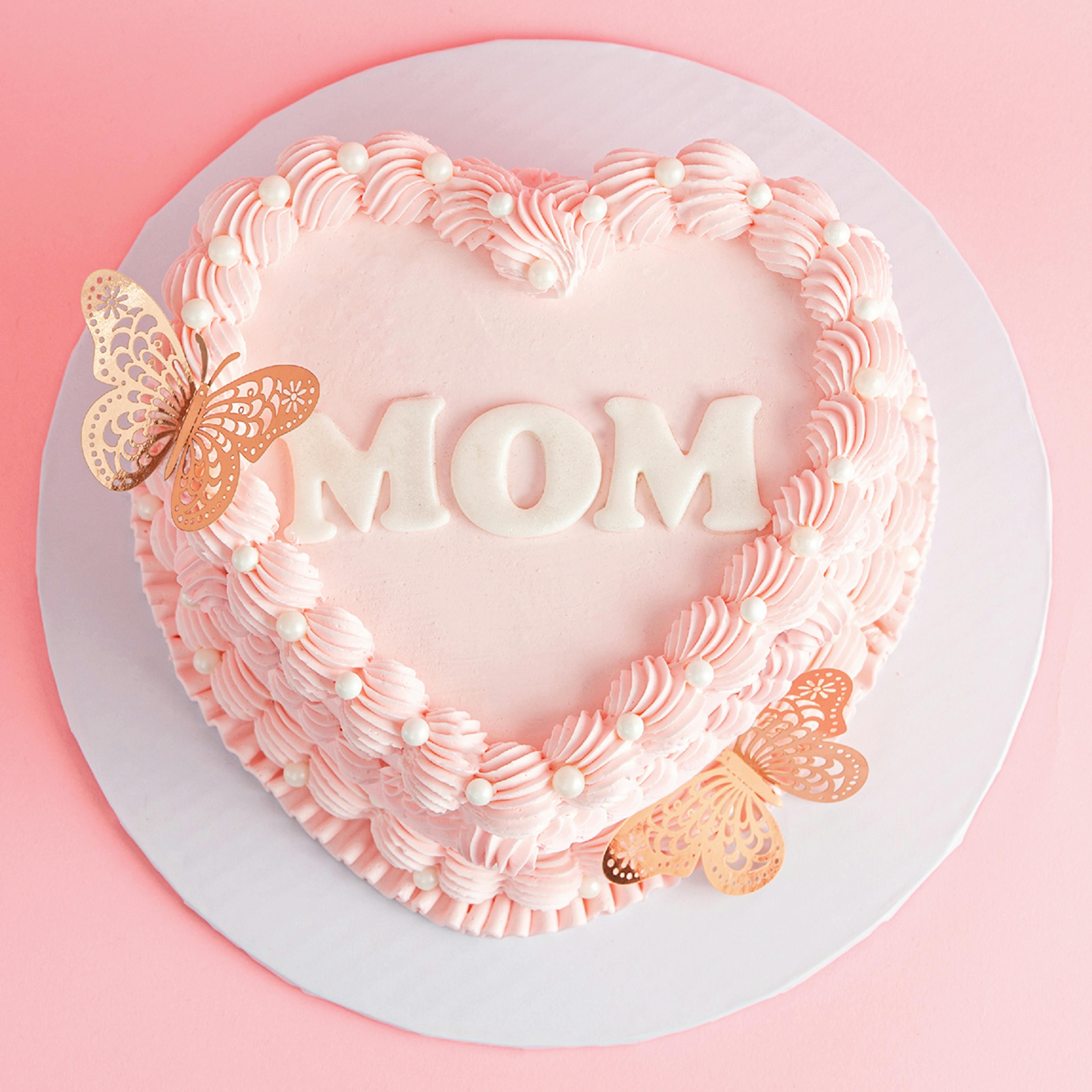 Mother's Day Vintage Heart Vanilla Bean Cake by Sweet E's Bake Shop - Alternate image 3