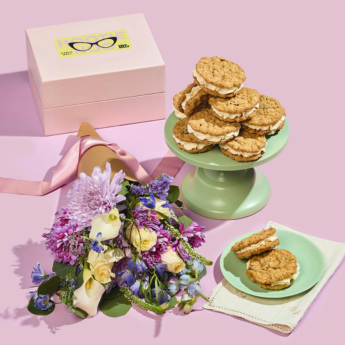 Carla Hall's Oatmeal Sandwich Cookies + The Melody Bouquet by Goldbelly x UrbanStems