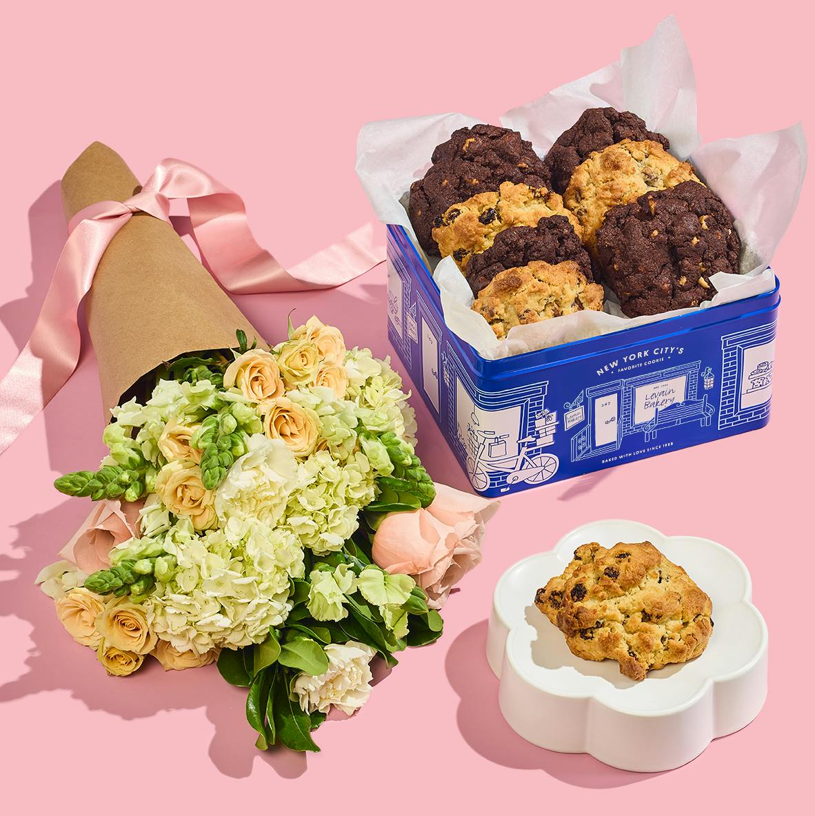 Levain Cookie Gift Tin (Urban Stems) by Goldbelly x UrbanStems