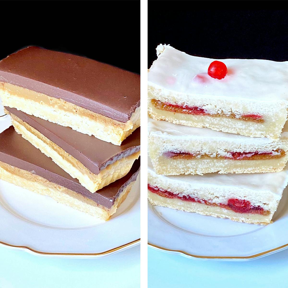 Subscription: Milk Chocolate Millionaire’s + Cherry Bakewell Shortbread Combo by Shortbread Society