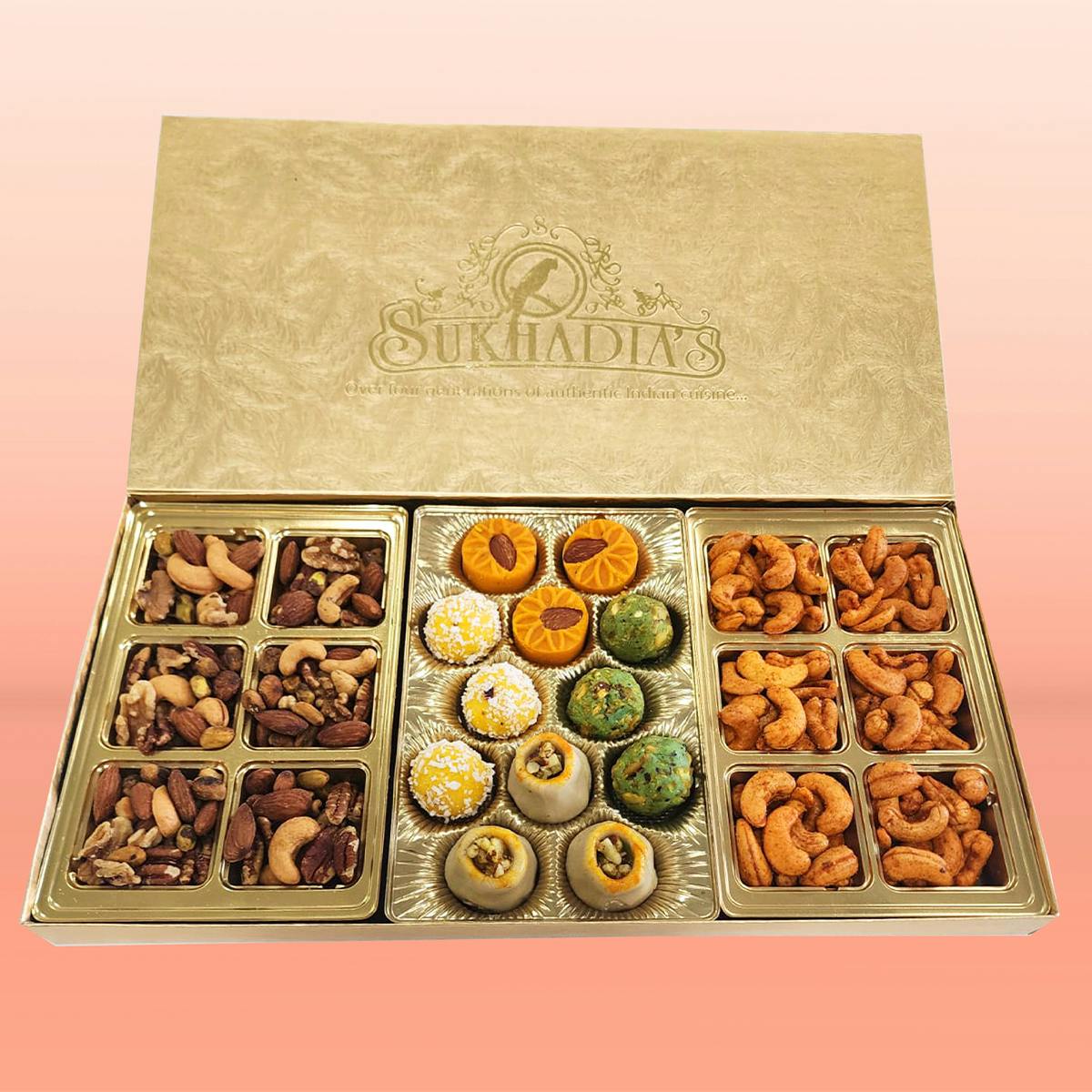 Father's Day Sweets & Premium Nuts Gift Box by Sukhadia's