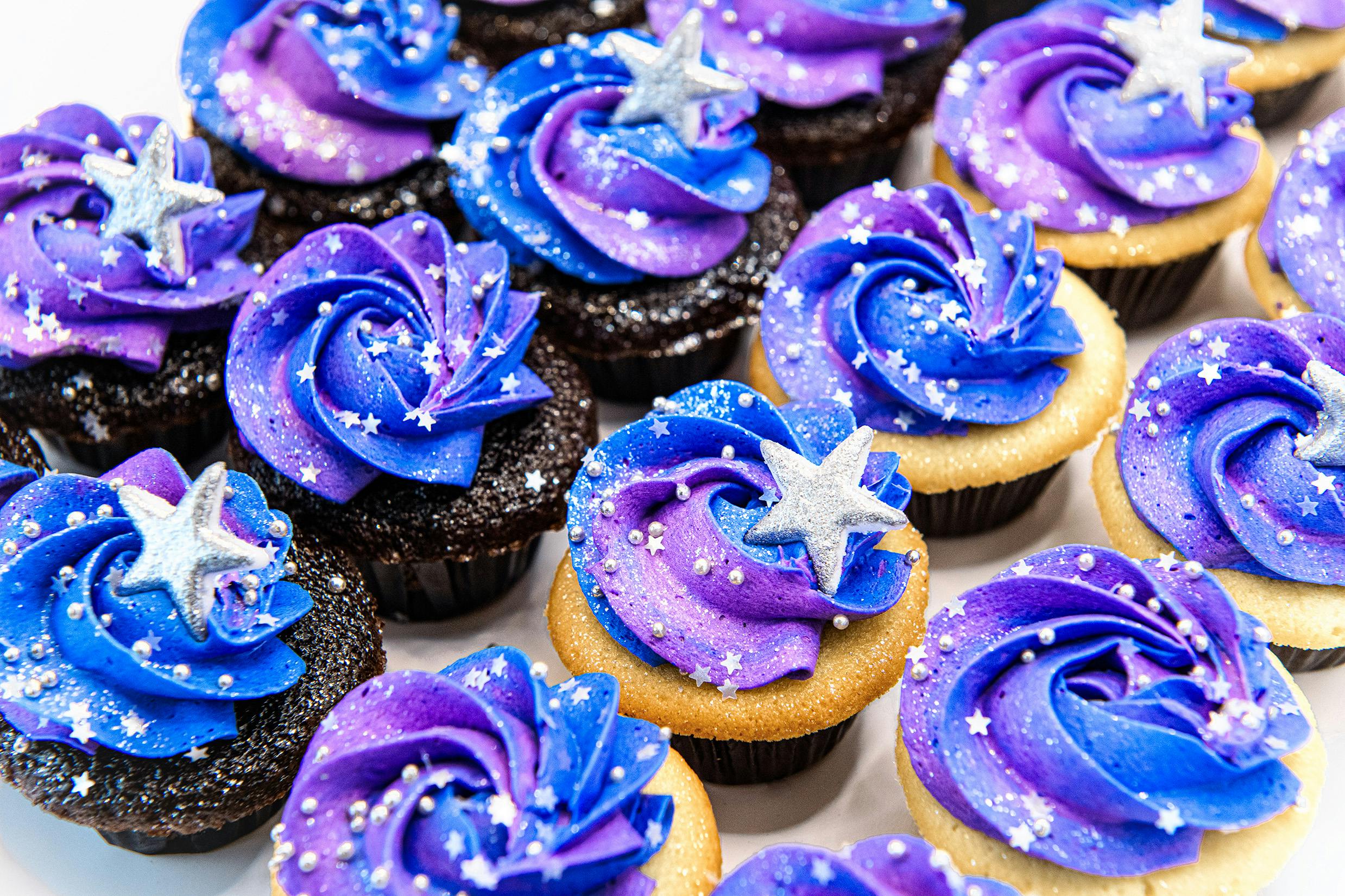 Galaxy Mini Cupcakes: Buy 12 Get 12 FREE by Trophy Cupcakes