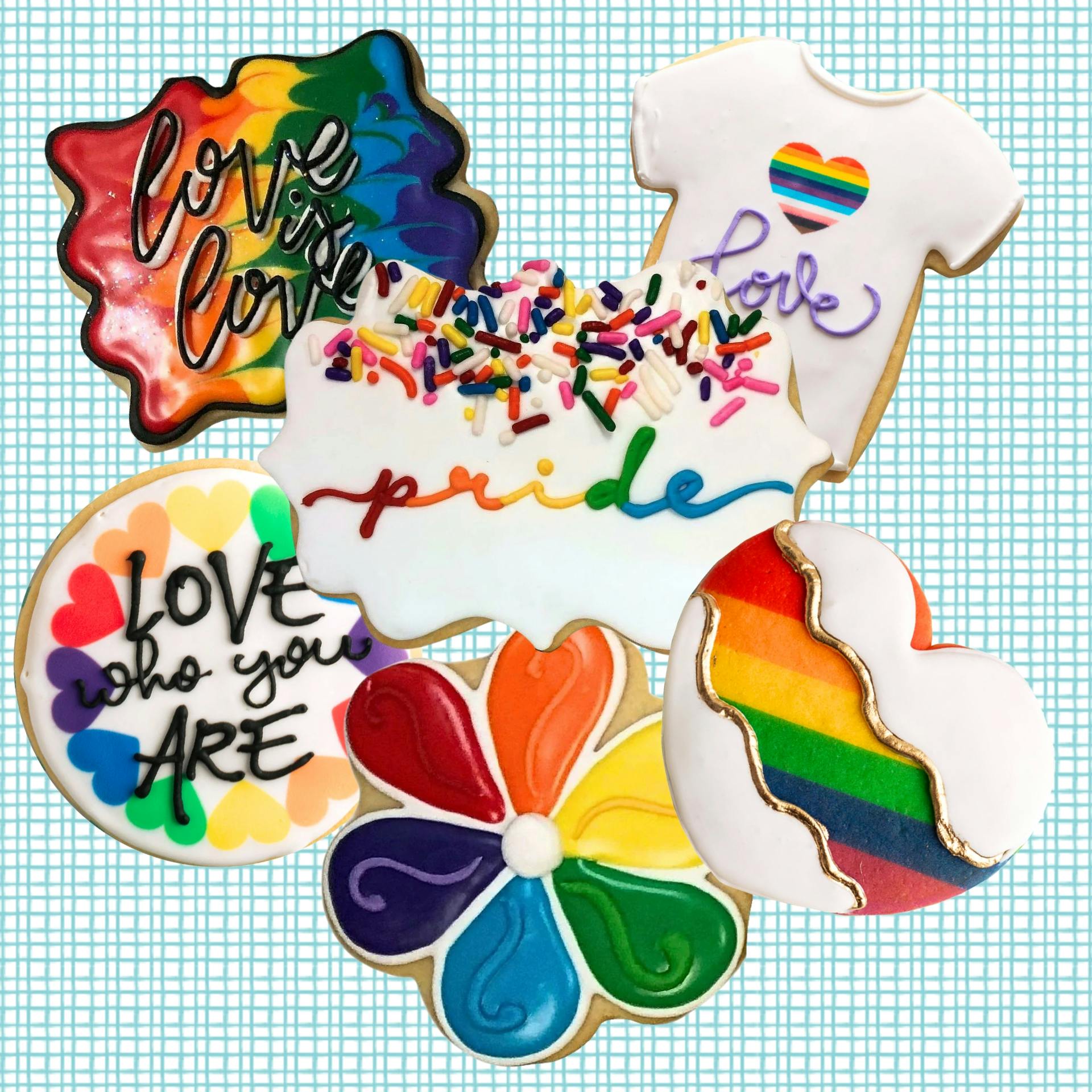 Pride Decorated Butter Cookies by Dessert Gallery