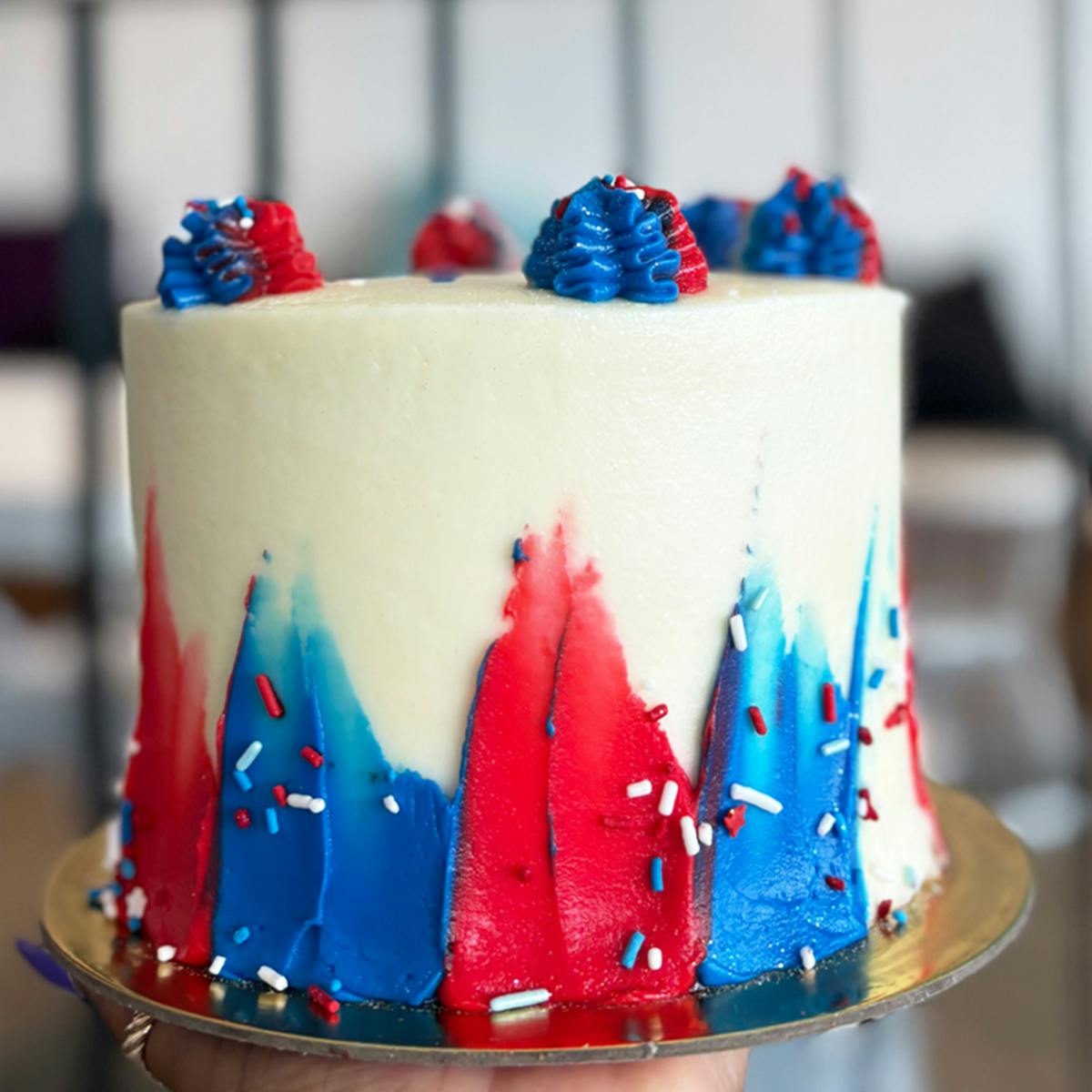 Red, White & Blue Cake by Dessert Gallery