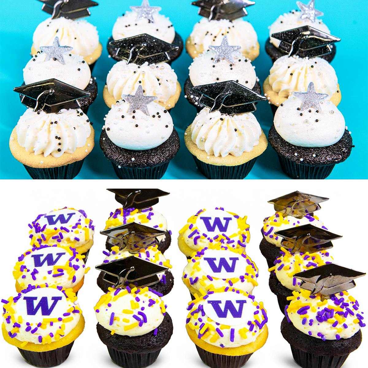 Graduation Mini Cupcakes - 12 Pack by Trophy Cupcakes