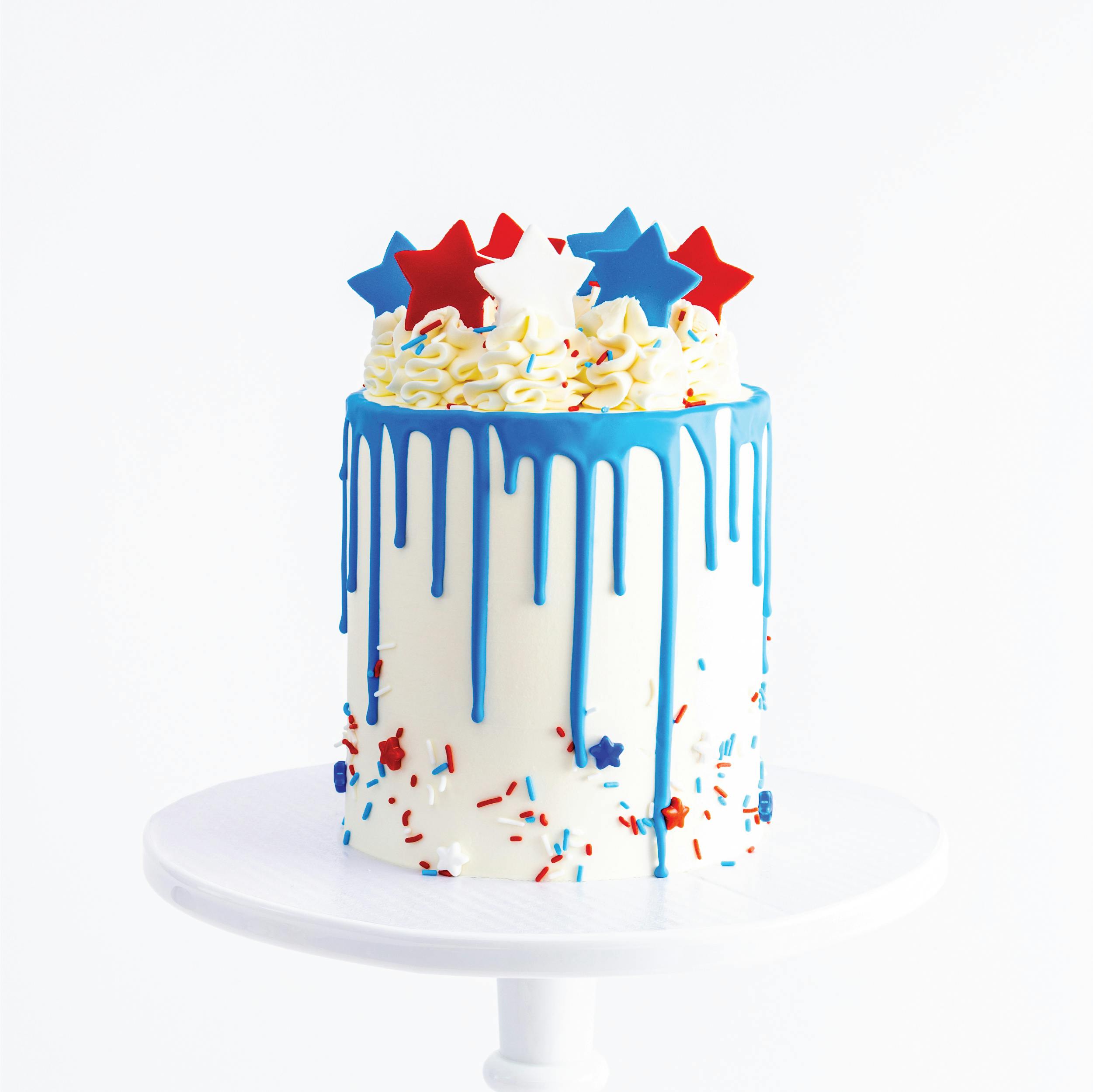 July 4th Star Confetti Drip Cake by Sweet E's Bake Shop