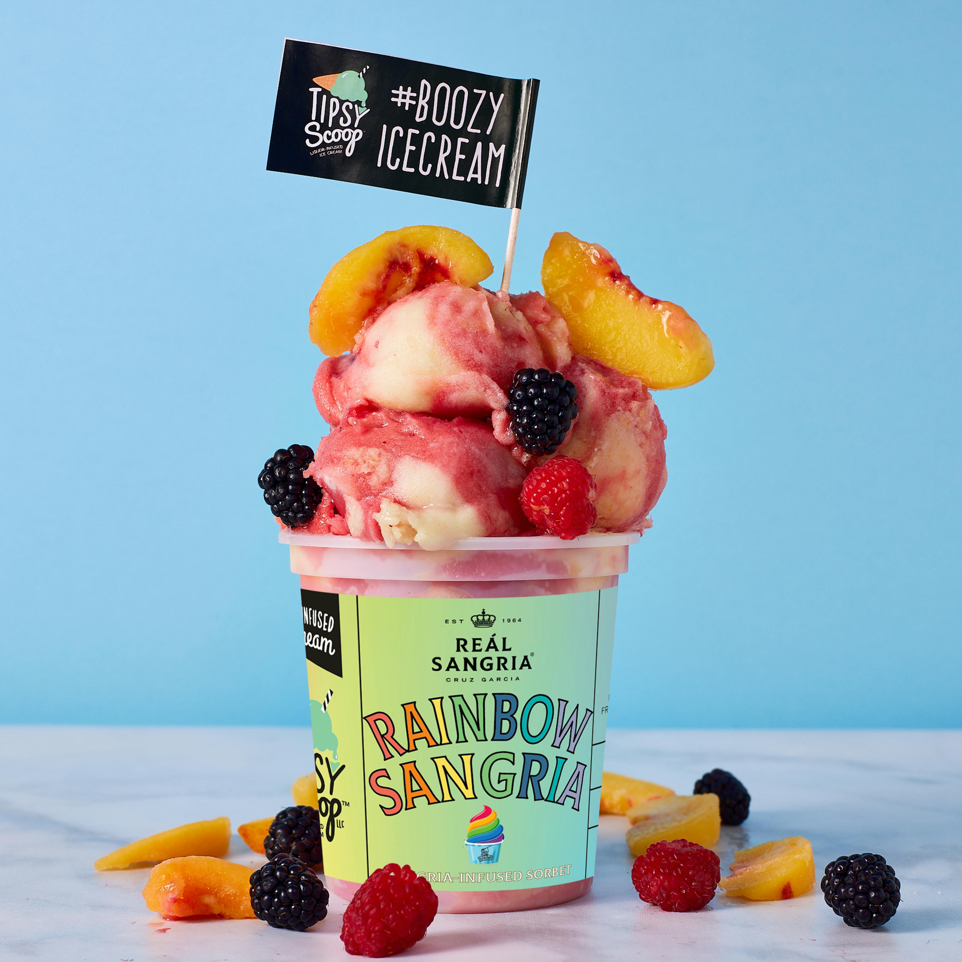Pride Tipsy Scoop x Reál Sangria Rainbow Sangria Sorbet - 4 Pints by Tipsy Scoop Boozy Ice Cream