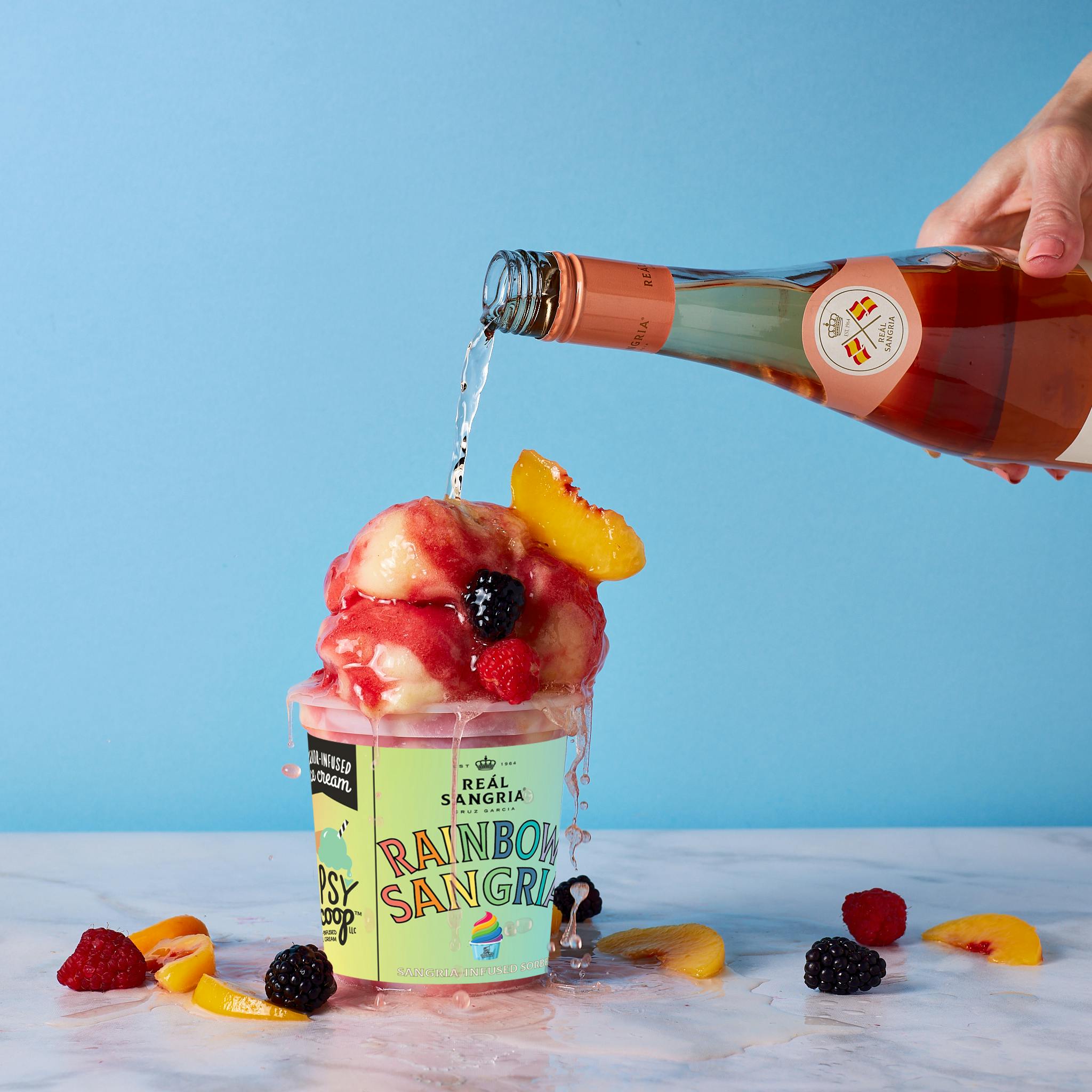 Pride Tipsy Scoop x Reál Sangria Rainbow Sangria Sorbet - 4 Pints by Tipsy Scoop Boozy Ice Cream - Alternate image 3
