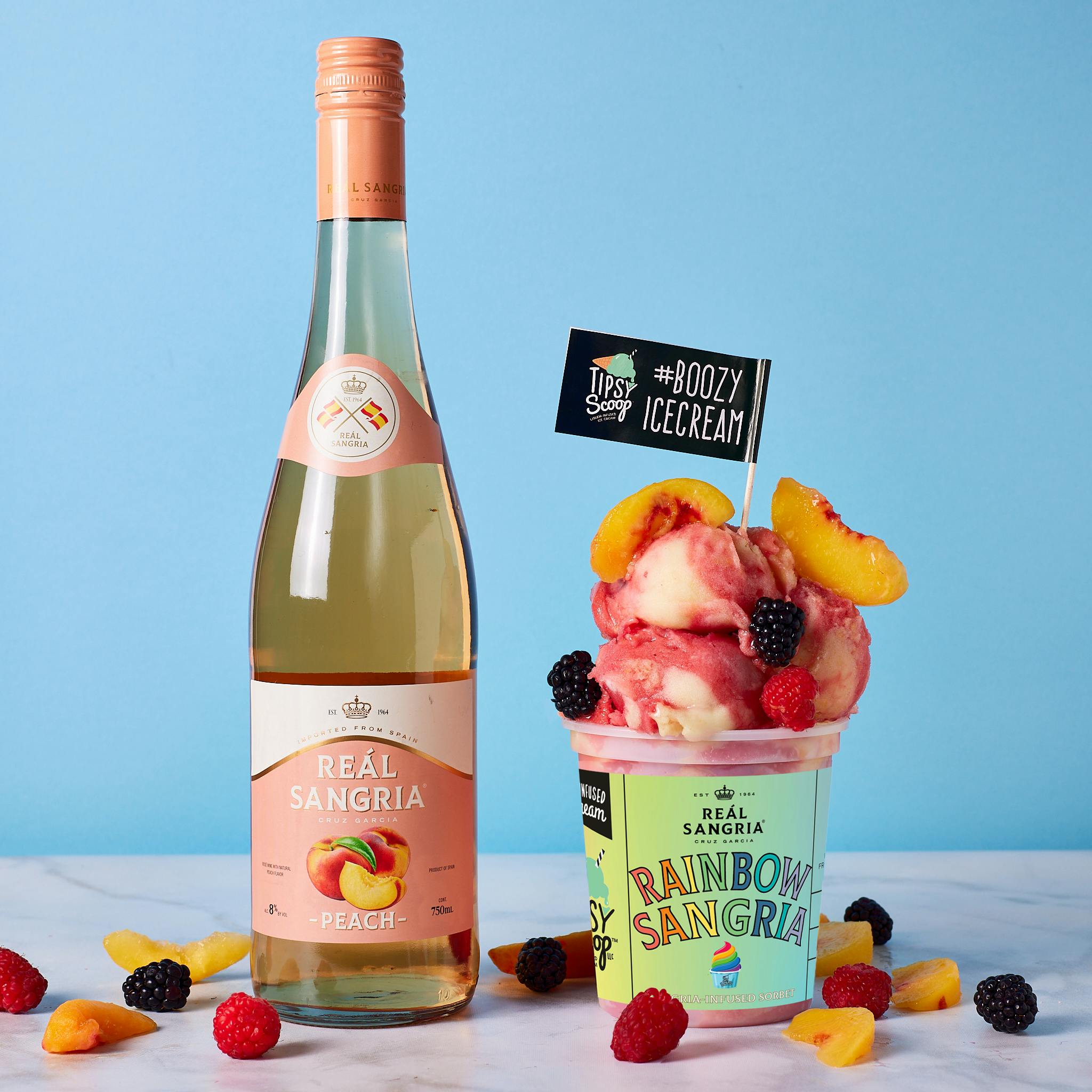 Pride Tipsy Scoop x Reál Sangria Rainbow Sangria Sorbet - 4 Pints by Tipsy Scoop Boozy Ice Cream - Alternate image 1