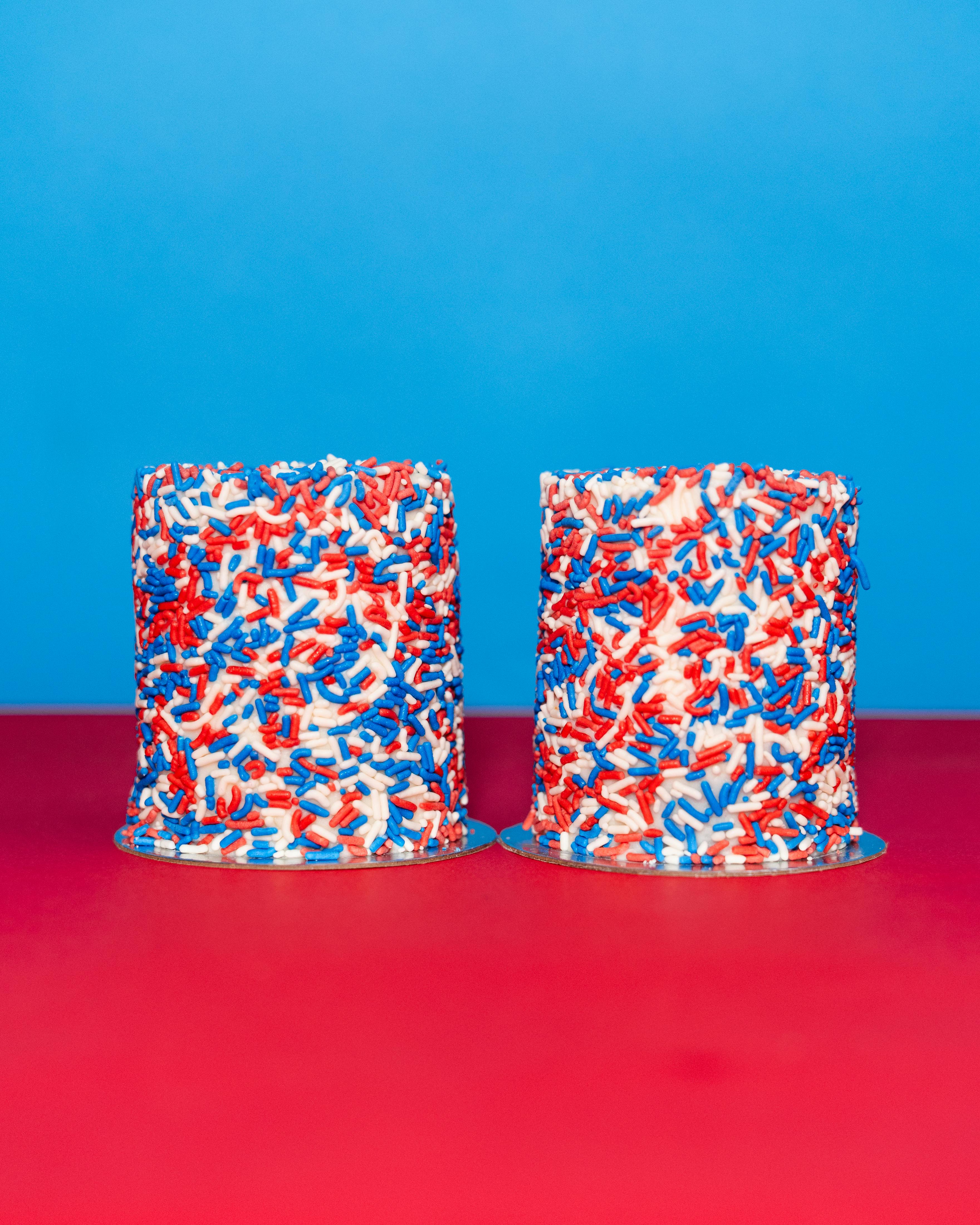 Patriotic Vanilla Rainbow Mini Explosion® Cakes - 2 Pack by Flour Shop - Alternate image 1