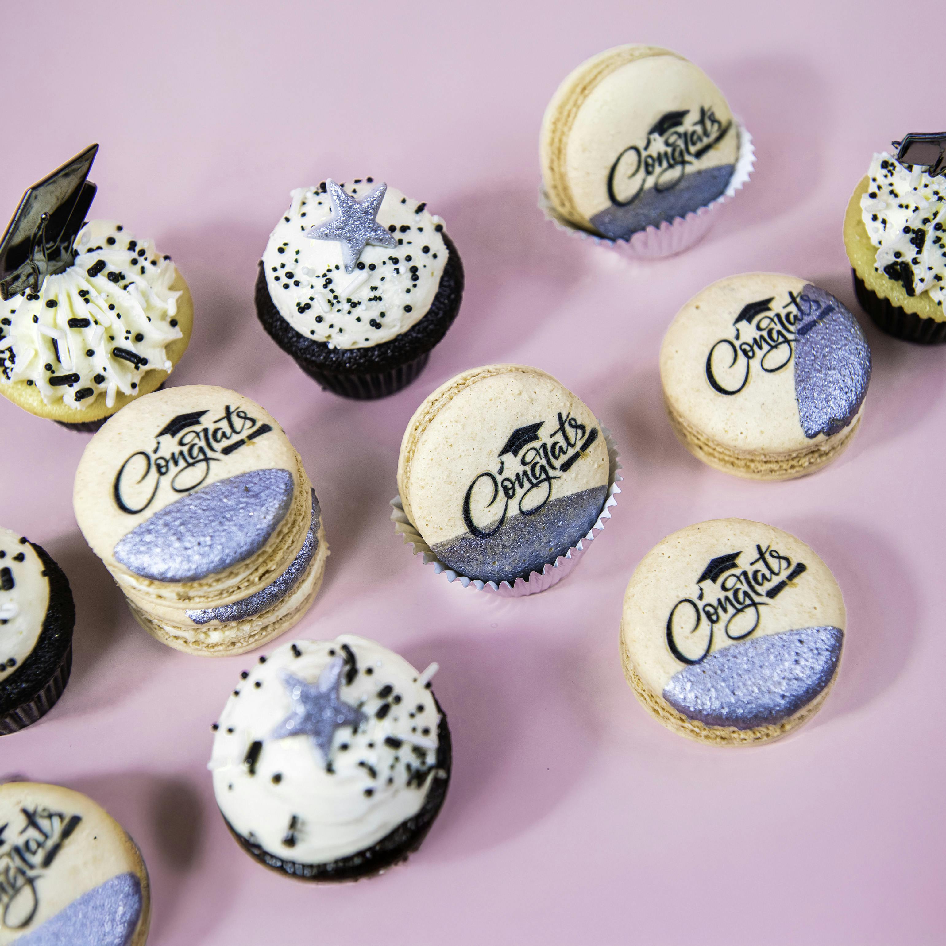 Graduation Mini Cupcakes + Macarons by Trophy Cupcakes - Alternate image 2