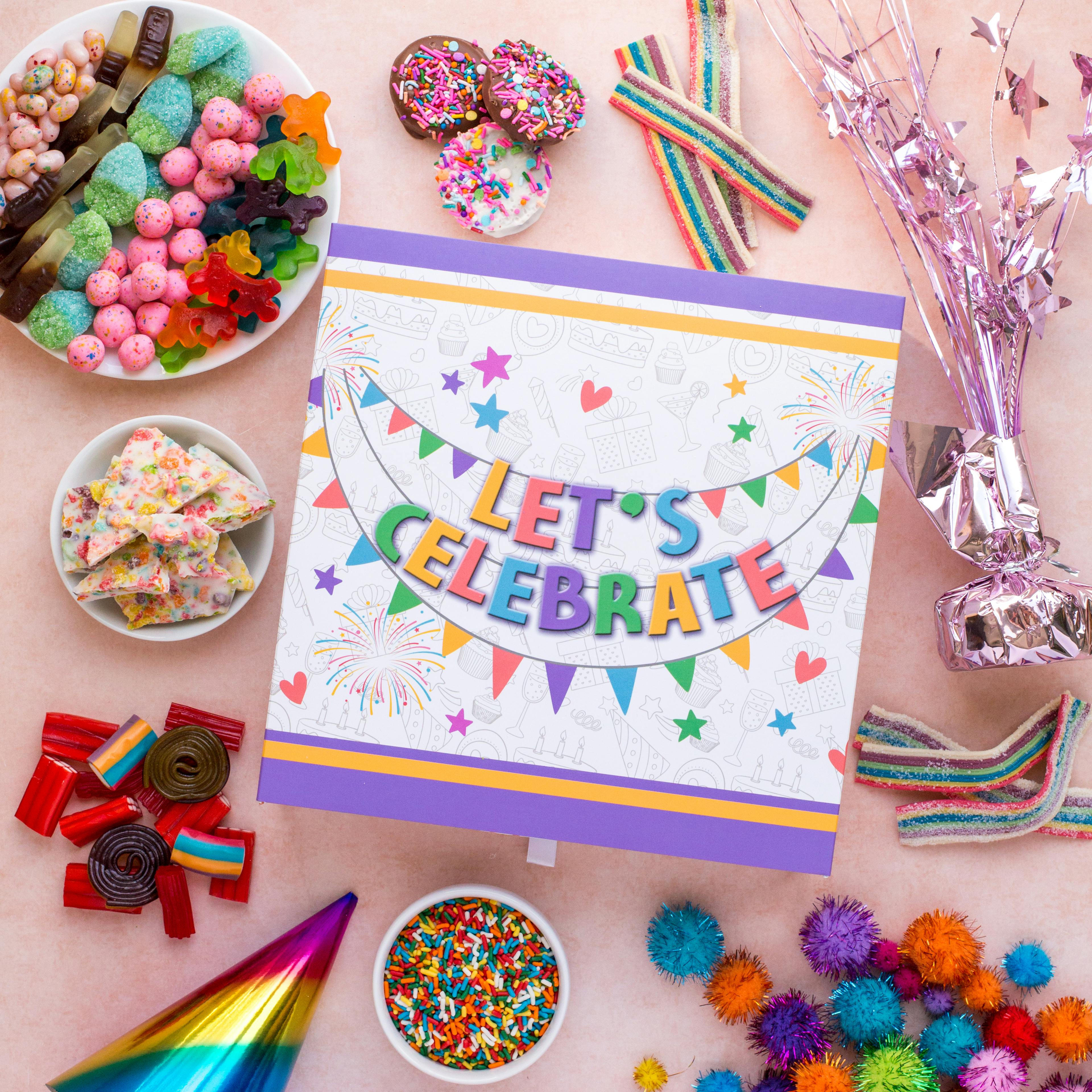 "Let's Celebrate" Chocolate & Treats Gift Box by Sugar Plum - Alternate image 1