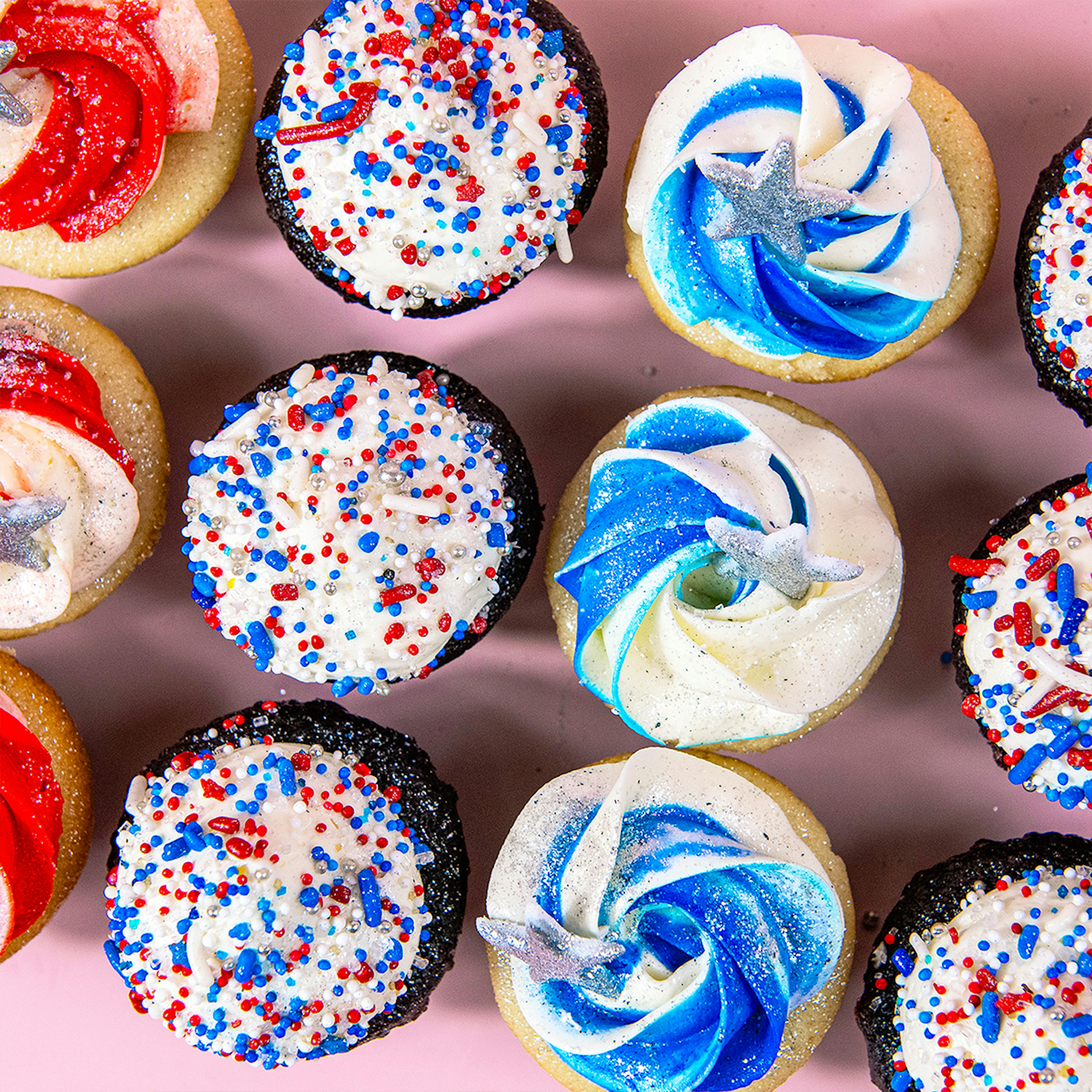 Red, White & Blue Mini Cupcakes - 12 Pack by Trophy Cupcakes - Alternate image 1