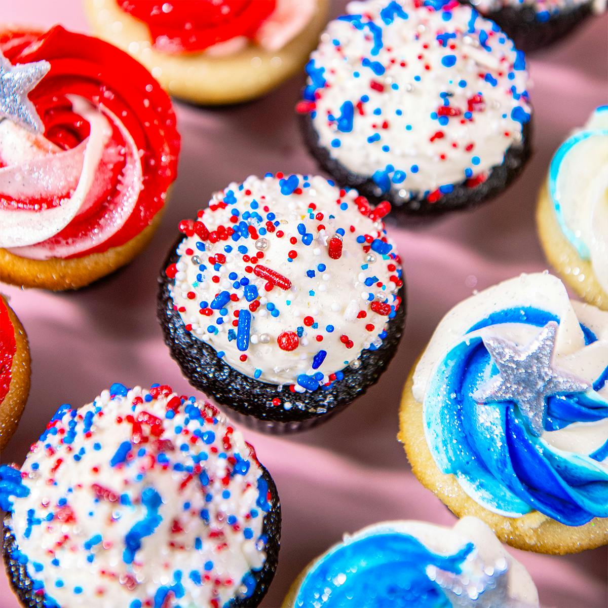 Red, White & Blue Mini Cupcakes - 12 Pack by Trophy Cupcakes - Alternate image 5