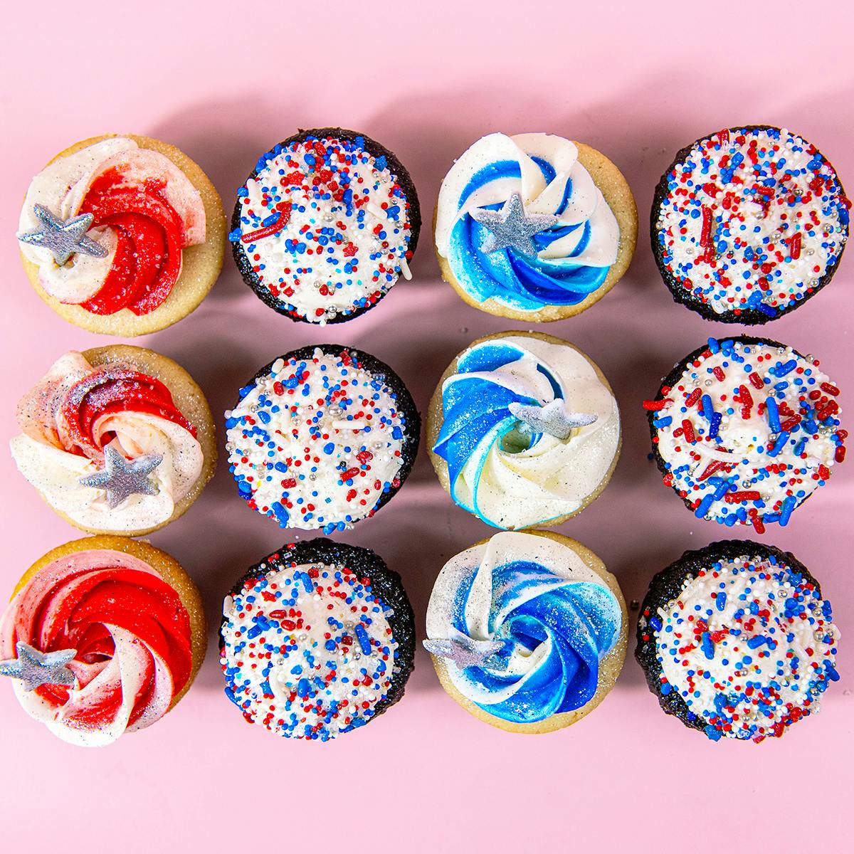 Red, White & Blue Mini Cupcakes - 12 Pack by Trophy Cupcakes - Alternate image 3