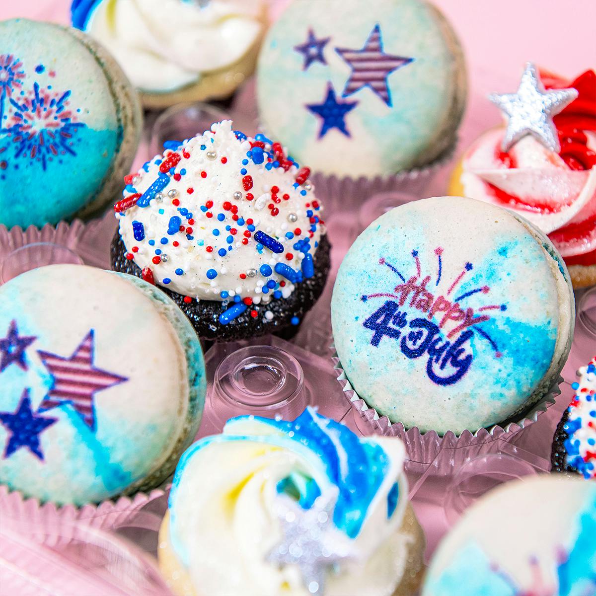 July 4th Mini Cupcakes + Macarons by Trophy Cupcakes - Alternate image 2