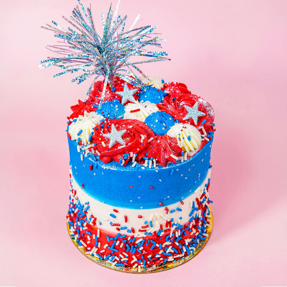 Red, White, & Blue Sprinkle Surprise Cake by Trophy Cupcakes - Alternate image 1