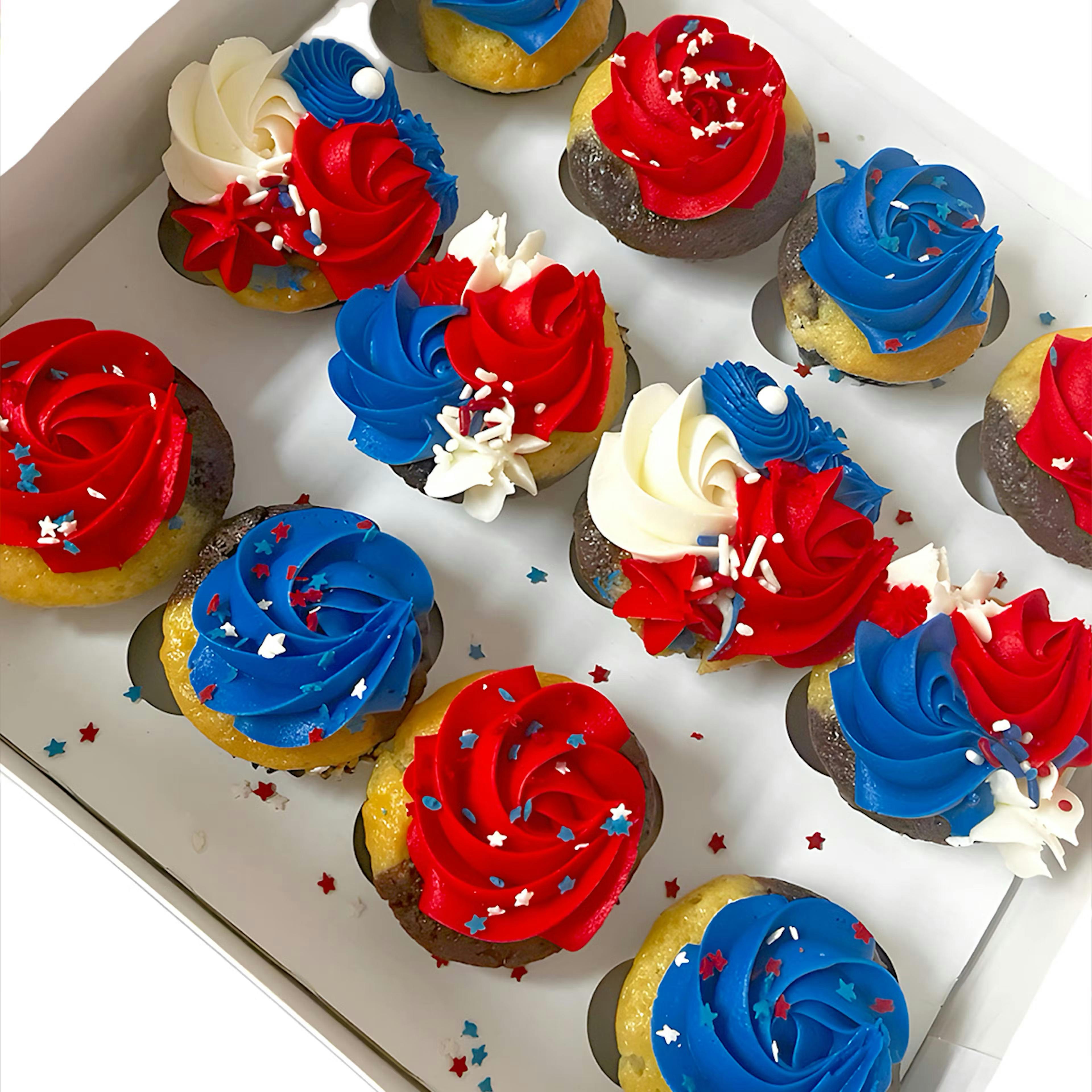 Star Spangled Mini Cupcakes - 1 Dozen by Misha's Cupcakes