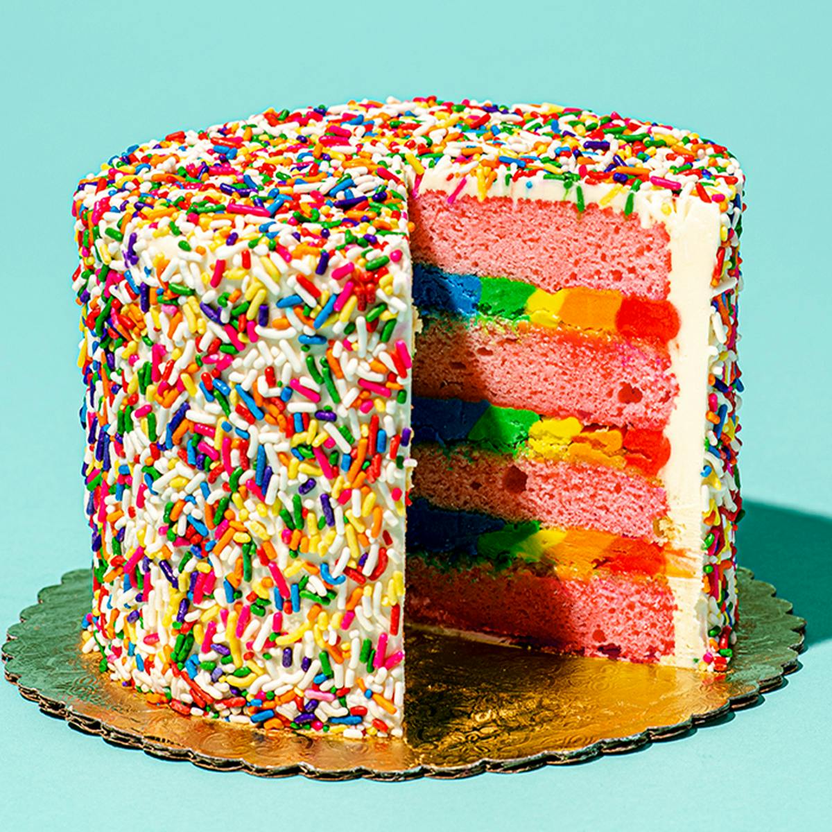 Strawberry 4-Layer Rainbow Cake by Over the Rainbow Cakes - Alternate image 2