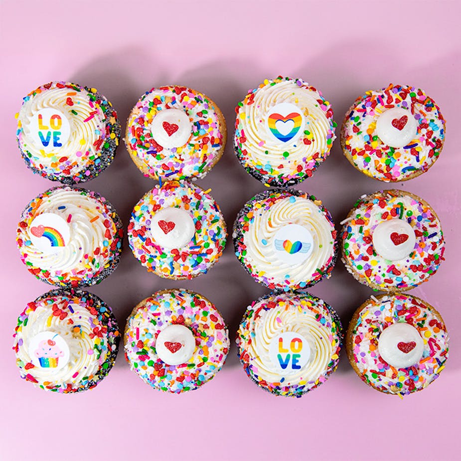 Rainbow Love Cupcakes - 12 Pack by Trophy Cupcakes - Alternate image 2