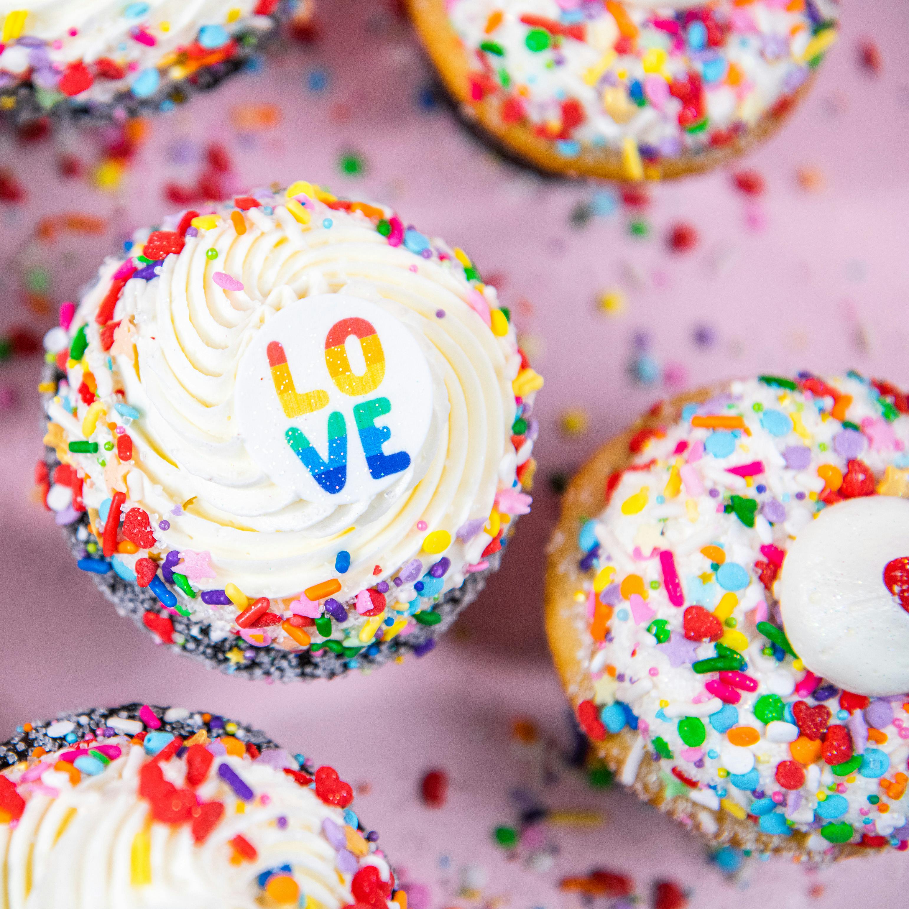Rainbow Love Cupcakes - 12 Pack by Trophy Cupcakes - Alternate image 1