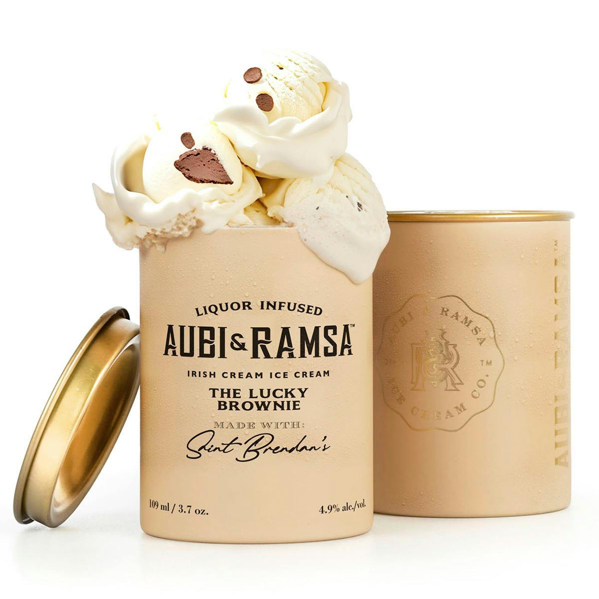 Irish Cream Liqueur Lucky Brownie Ice Cream - 8 Pack by Aubi & Ramsa