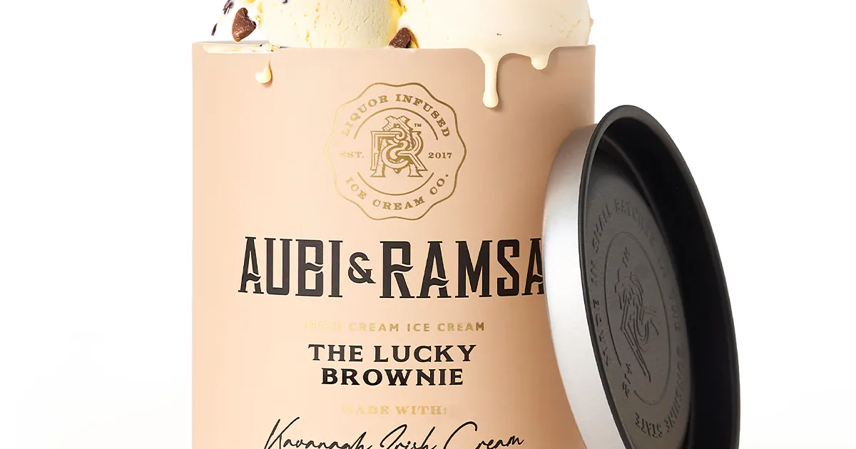 Irish Cream Liqueur Lucky Brownie Ice Cream by Aubi & Ramsa | Goldbelly