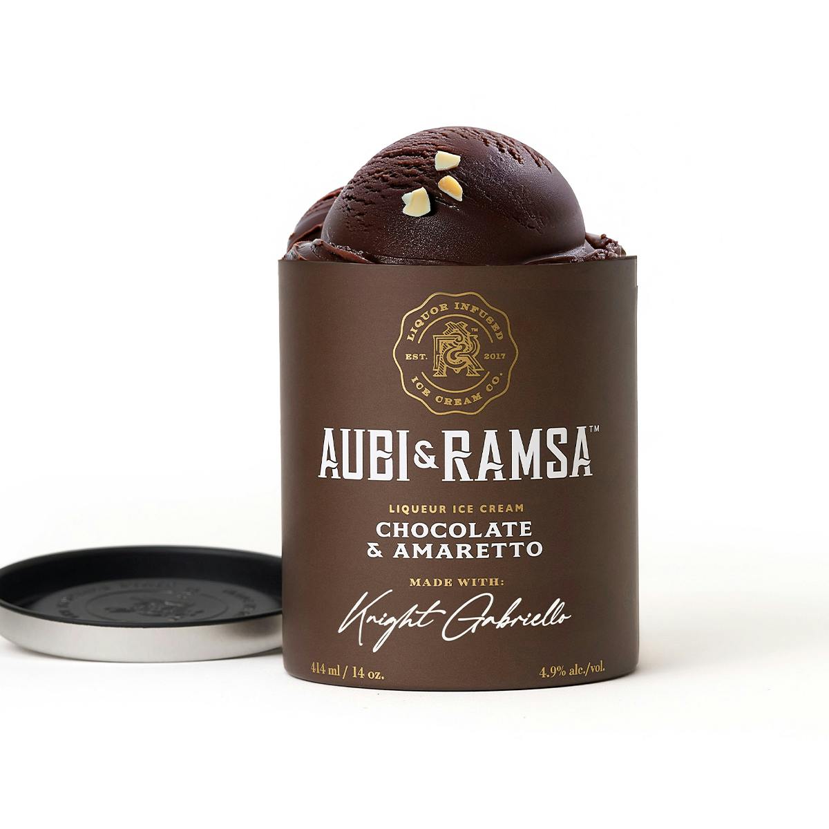 Knight Gabriello Liquor-Infused Chocolate & Amaretto Ice Cream by Aubi & Ramsa