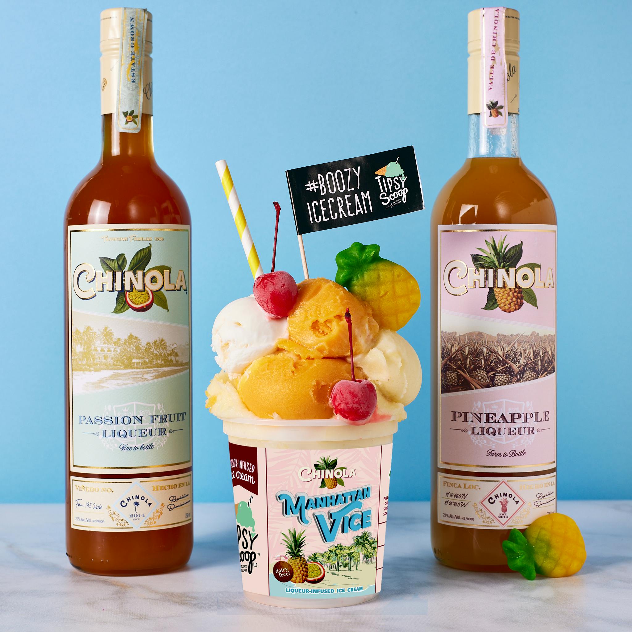 Chinola Manhattan Vice Boozy Dairy-Free Ice Cream - 4 Pints by Tipsy Scoop Boozy Ice Cream - Alternate image 1